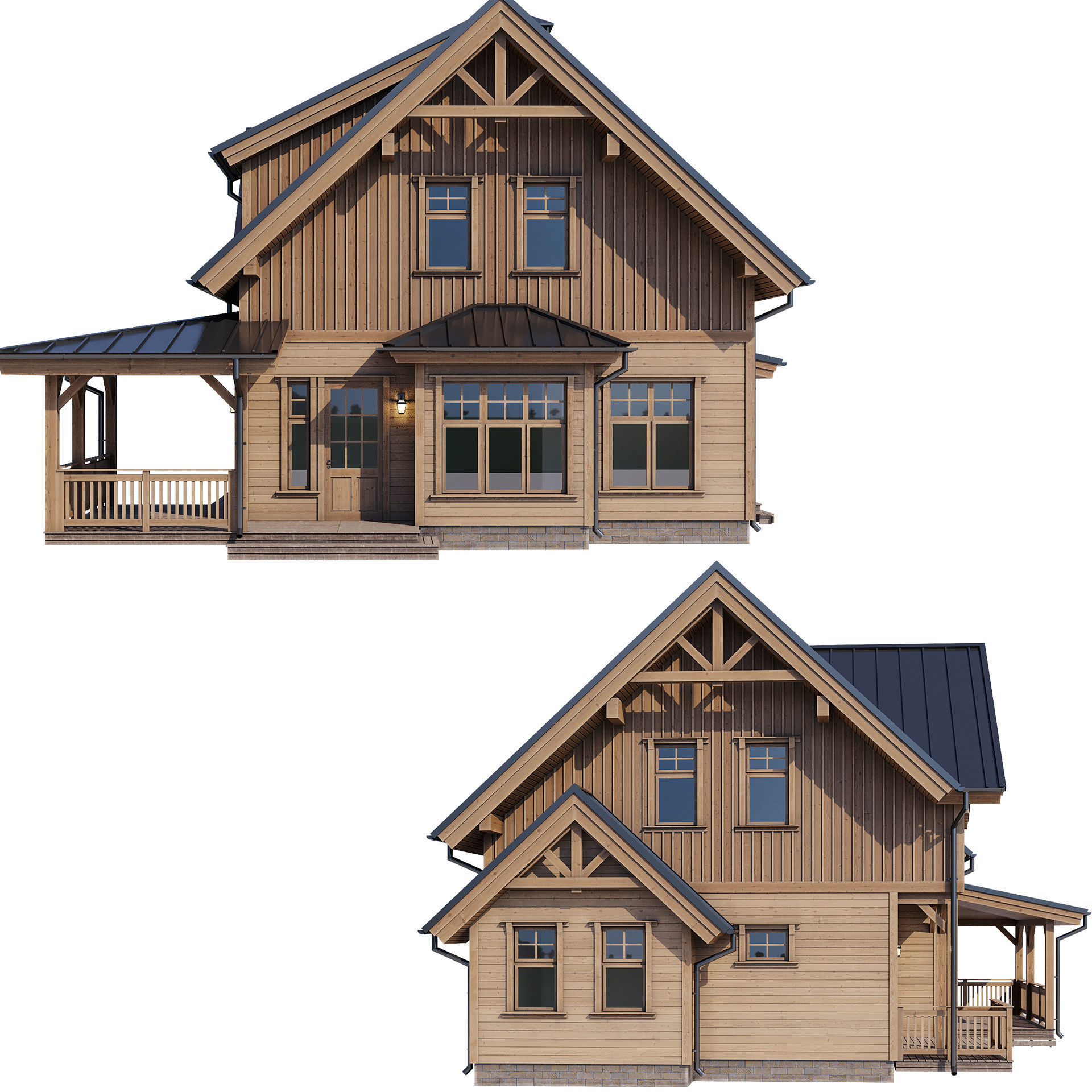 Modern house v52 3D model_3