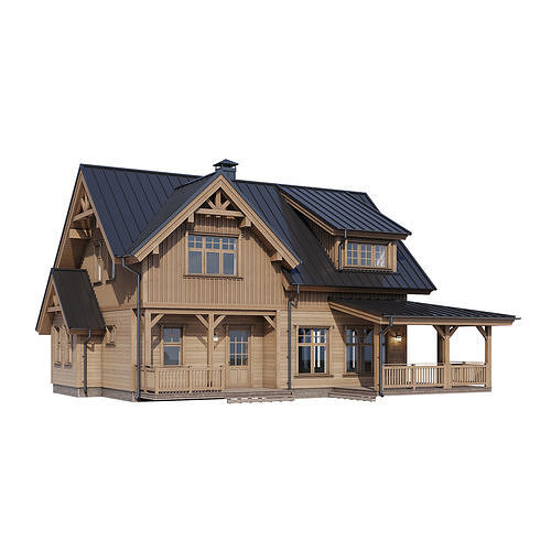 Modern house v52 3D model 6