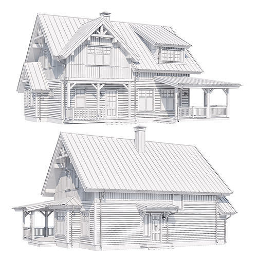 Modern house v52 3D model 5
