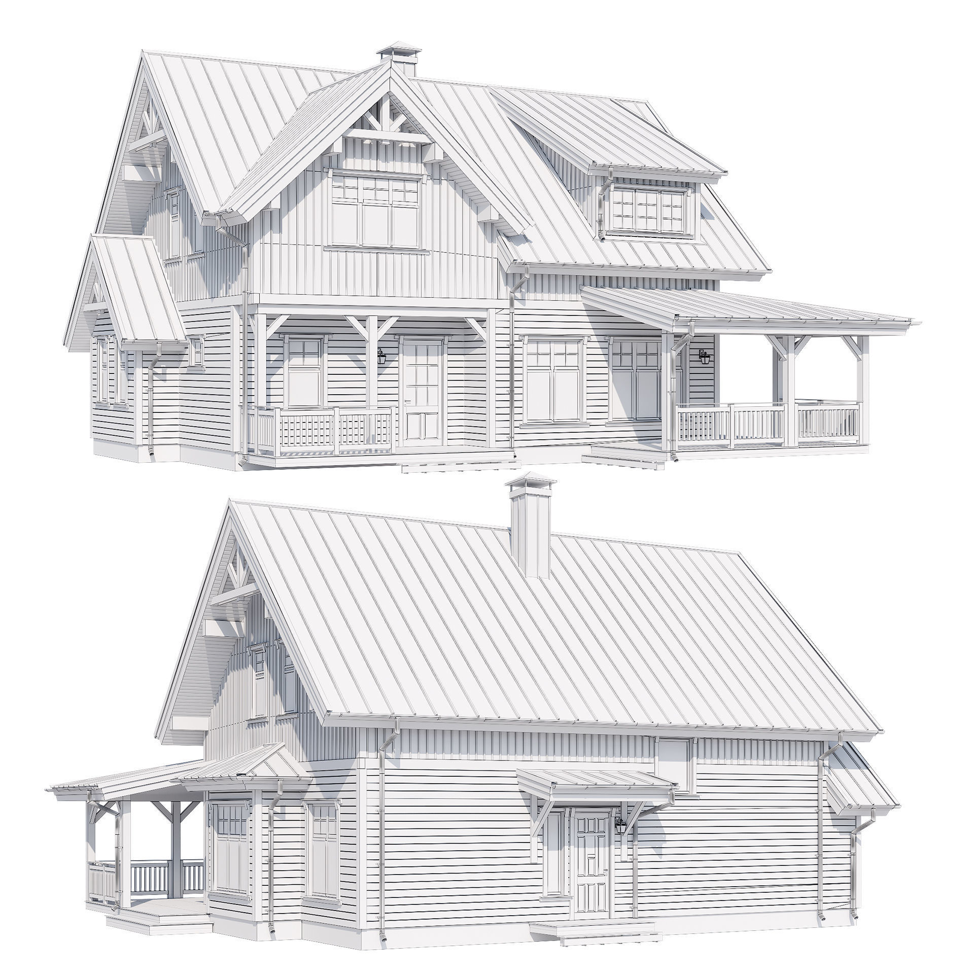 Modern house v52 3D model_4