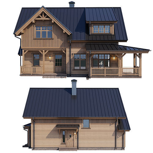 Modern house v52 3D model 3