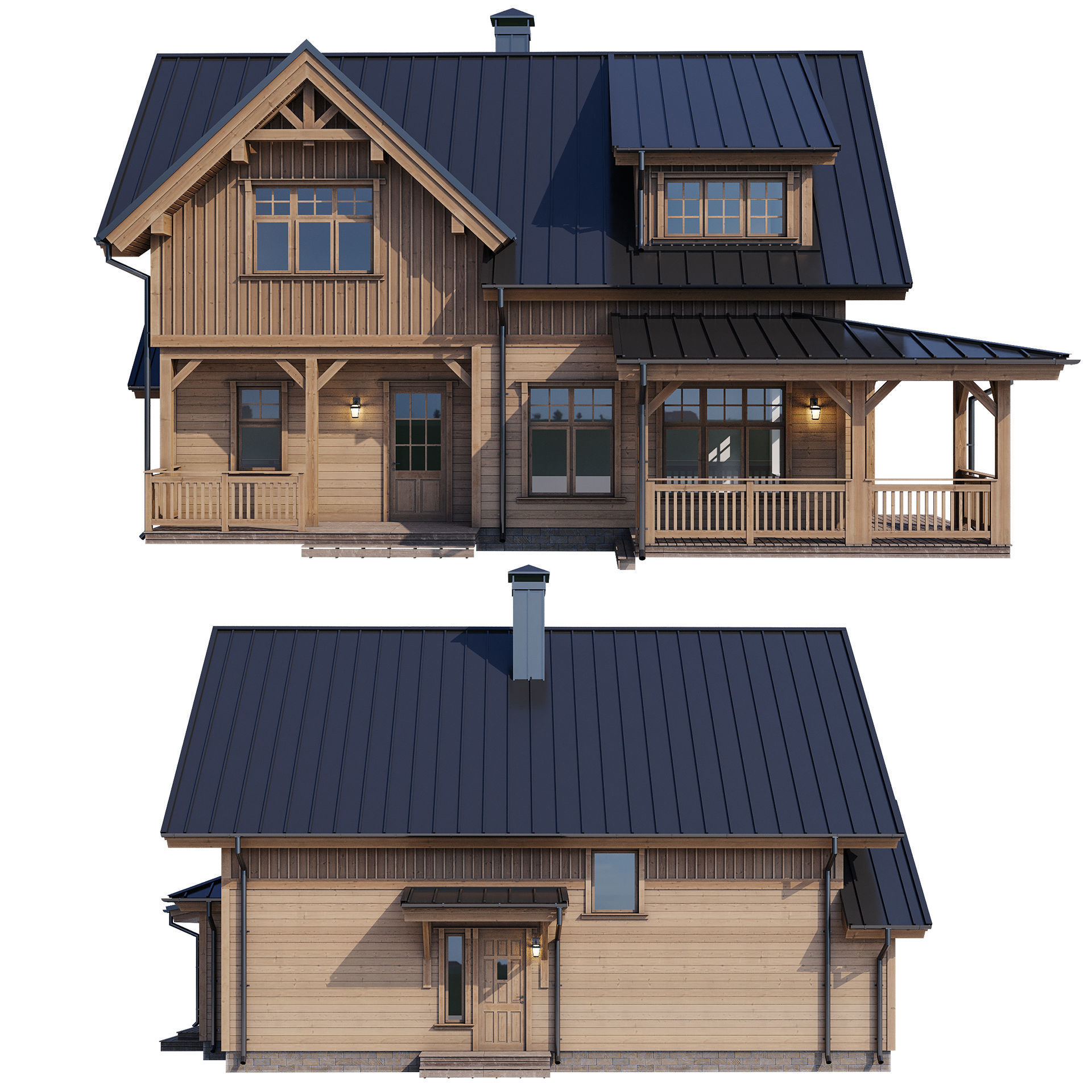 Modern house v52 3D model_2