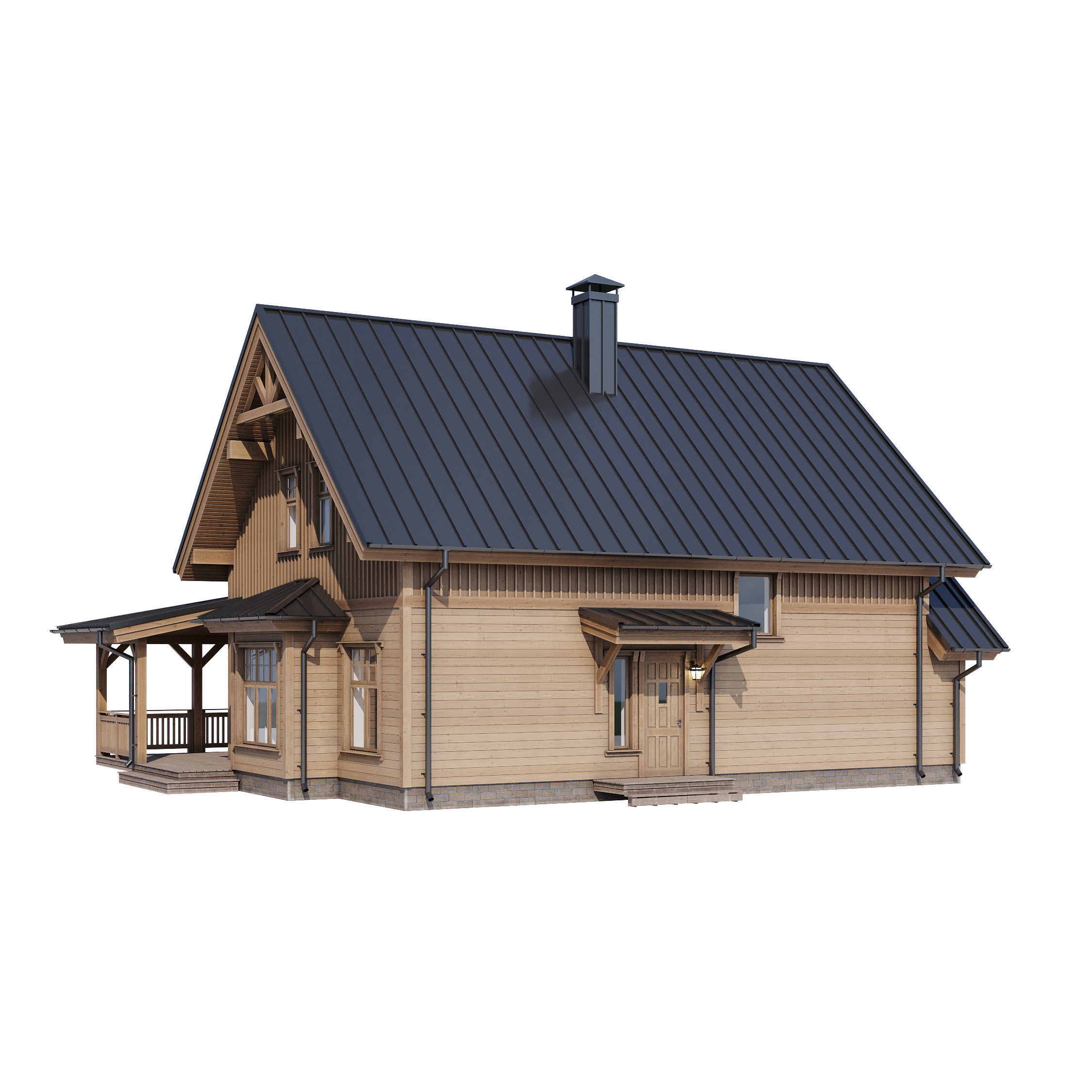 Modern house v52 3D model_6