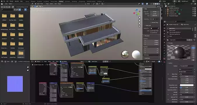 Modern house v55 3D model 5