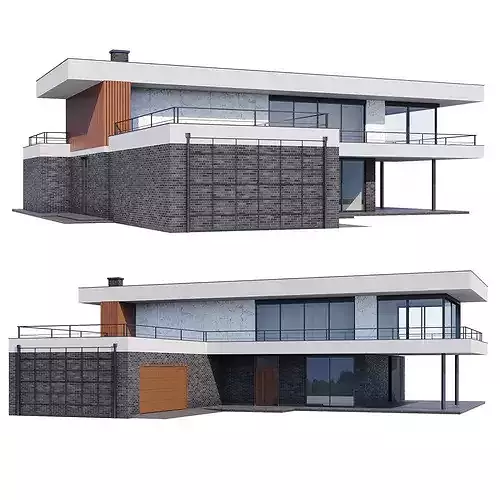 Modern house v55 3D model 2