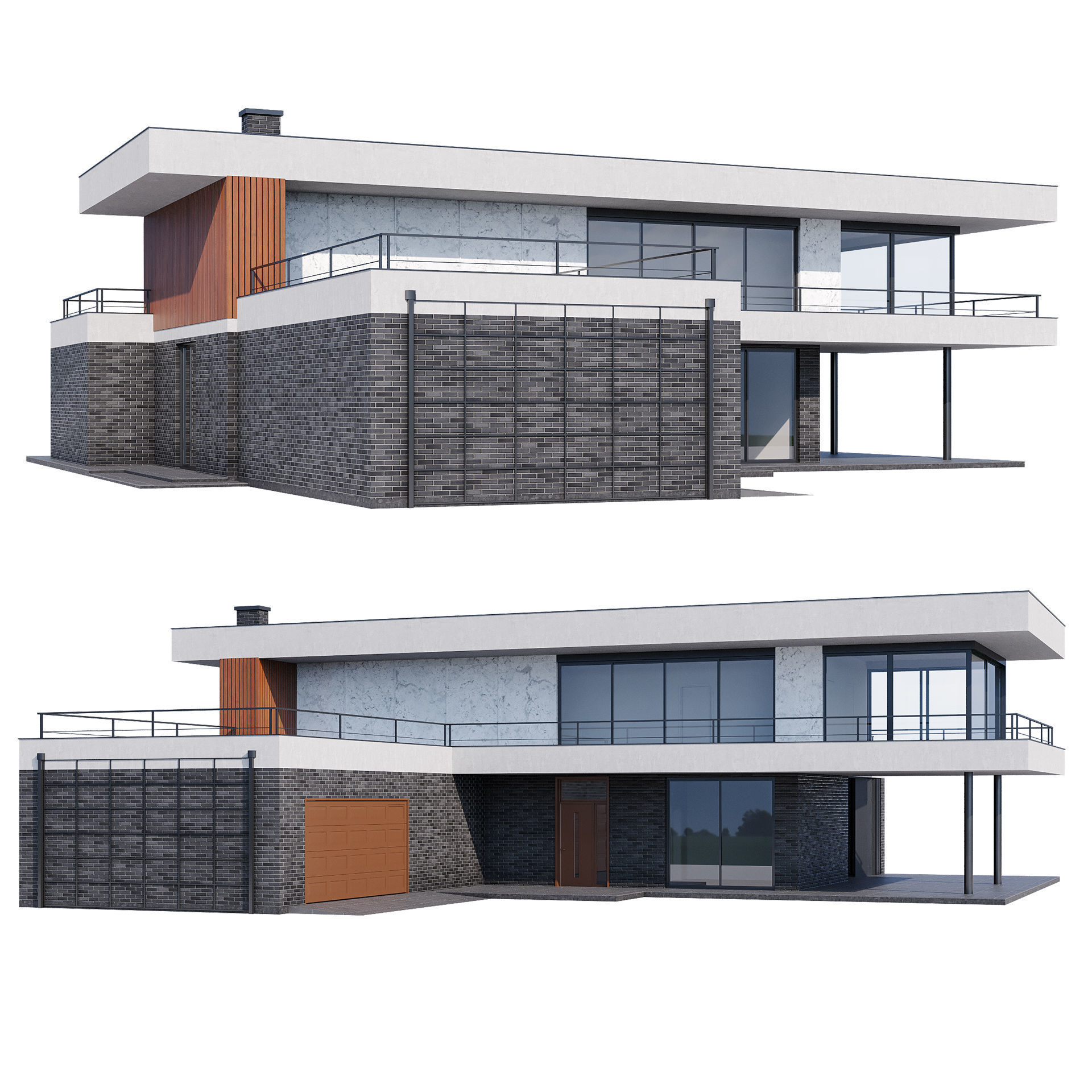 Modern house v55 3D model_2