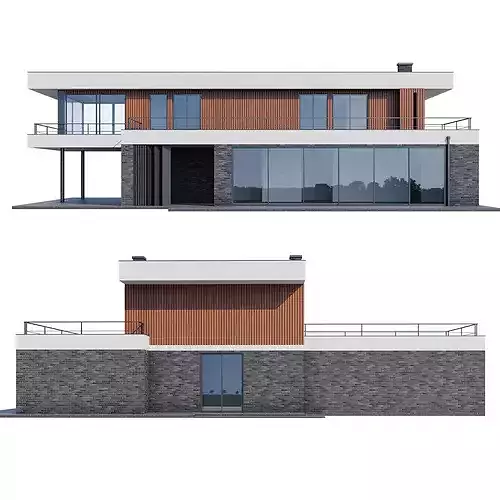 Modern house v55 3D model 4