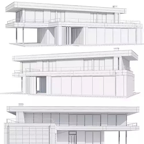 Modern house v55 3D model 7