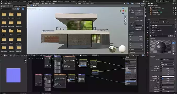 Modern house v55 3D model 6