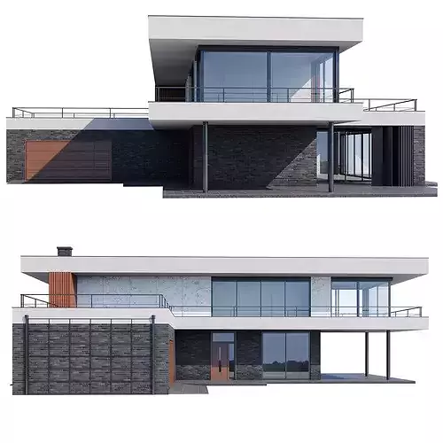 Modern house v55 3D model 3