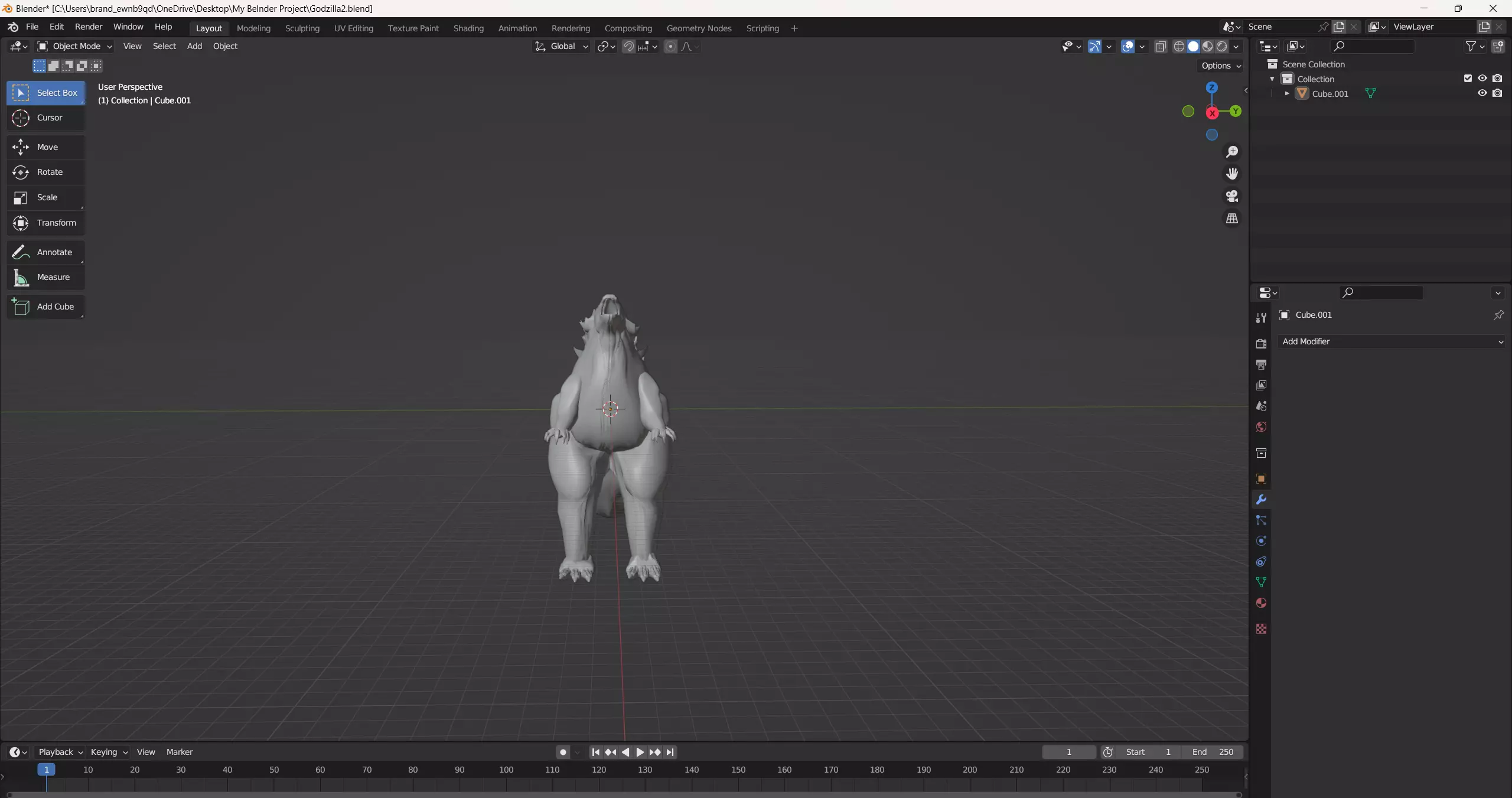 Godzilla 3D print model_0