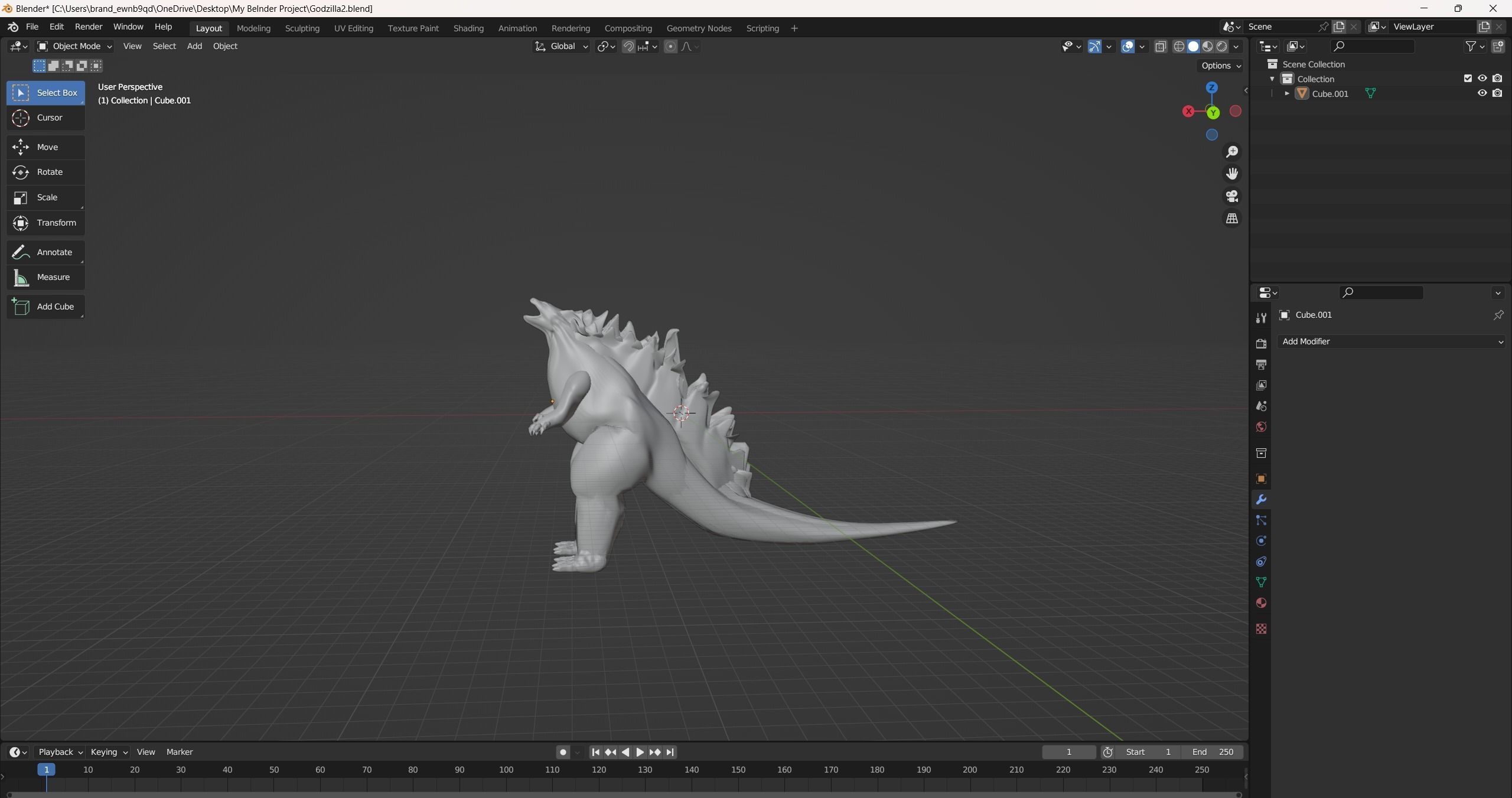 Godzilla 3D print model_1