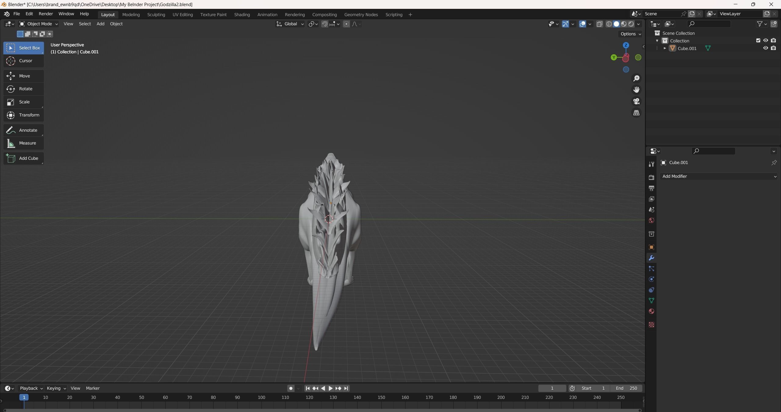 Godzilla 3D print model_2