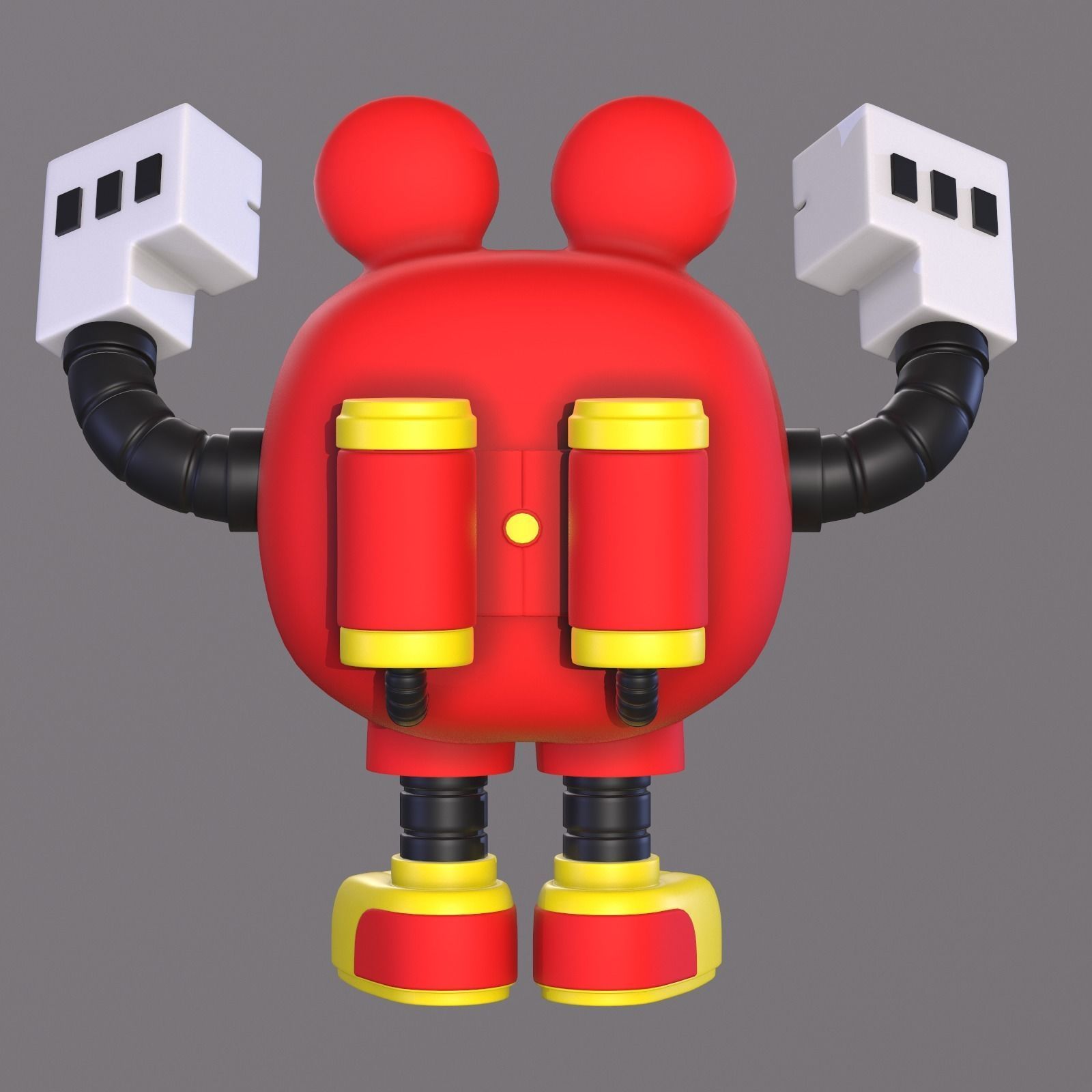 Mickey Mouse Vinyl Figure Low-poly 3D model_4
