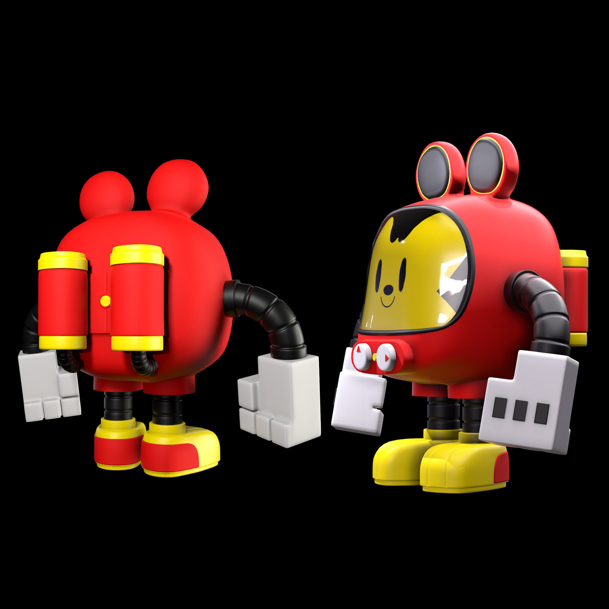 Mickey Mouse Vinyl Figure Low-poly 3D model_1