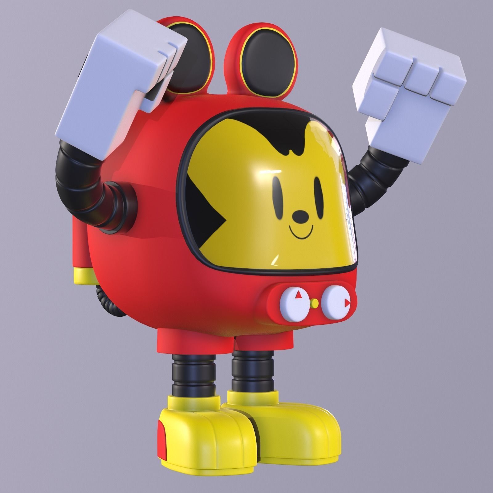 Mickey Mouse Vinyl Figure Low-poly 3D model_3
