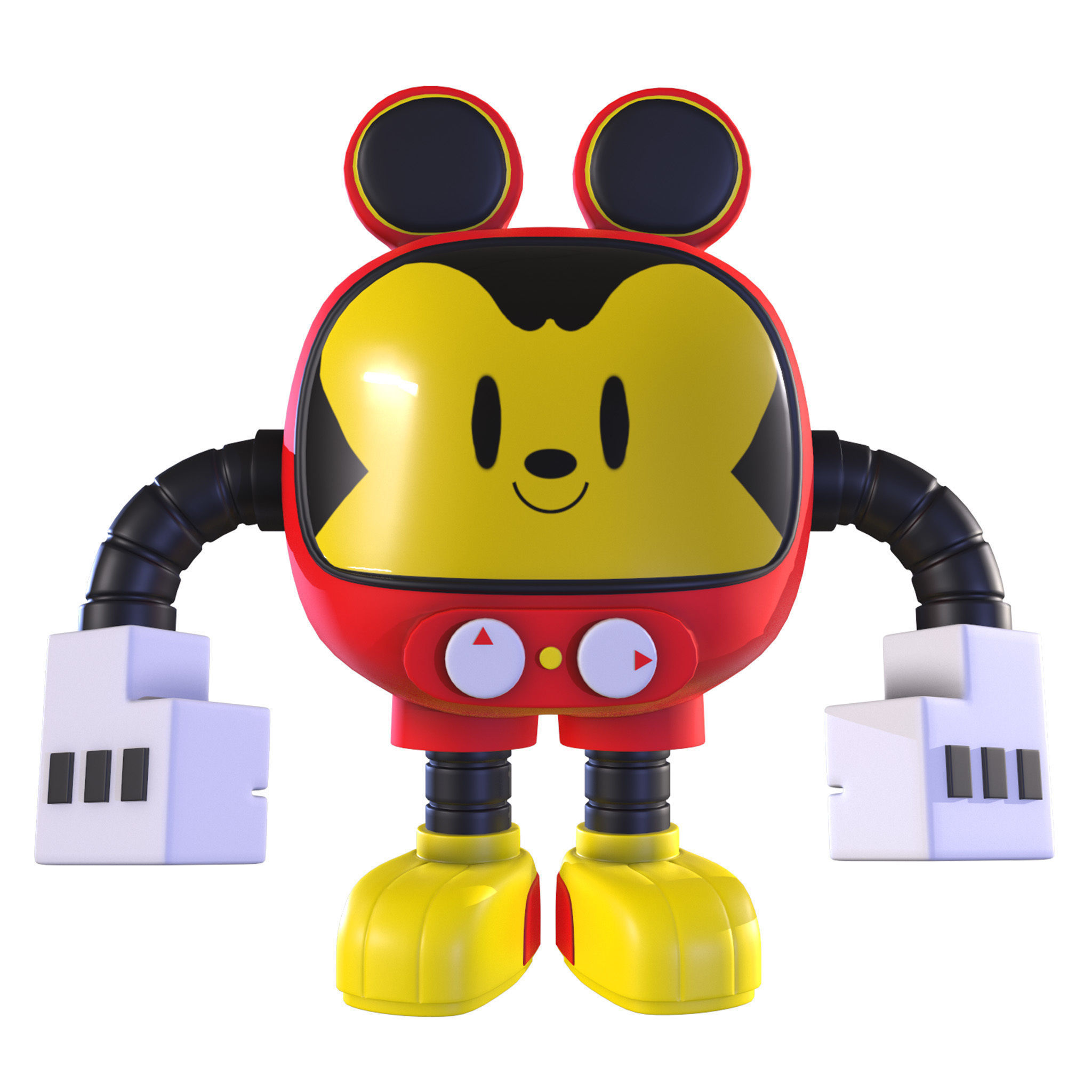 Mickey Mouse Vinyl Figure Low-poly 3D model_2