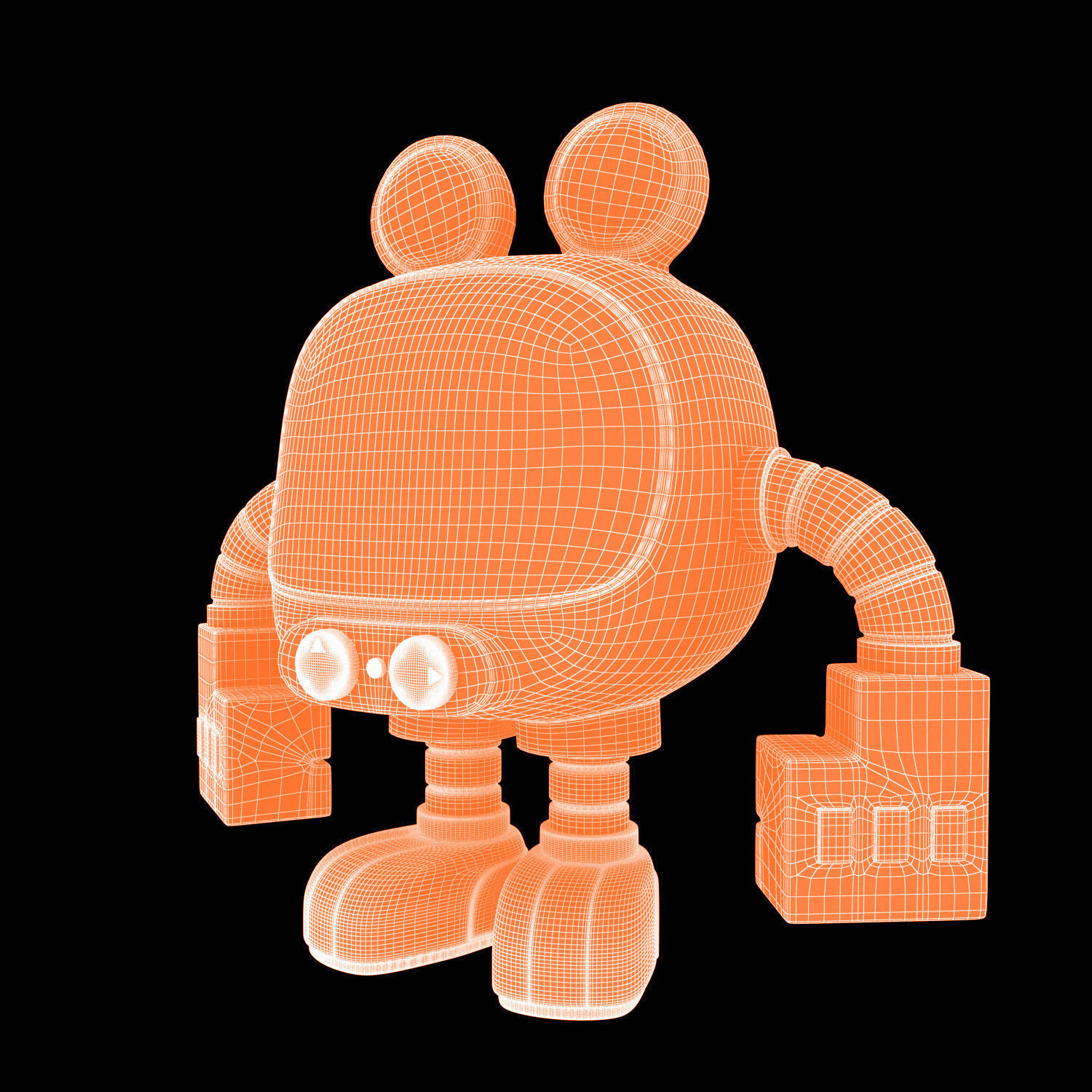 Mickey Mouse Vinyl Figure Low-poly 3D model_6