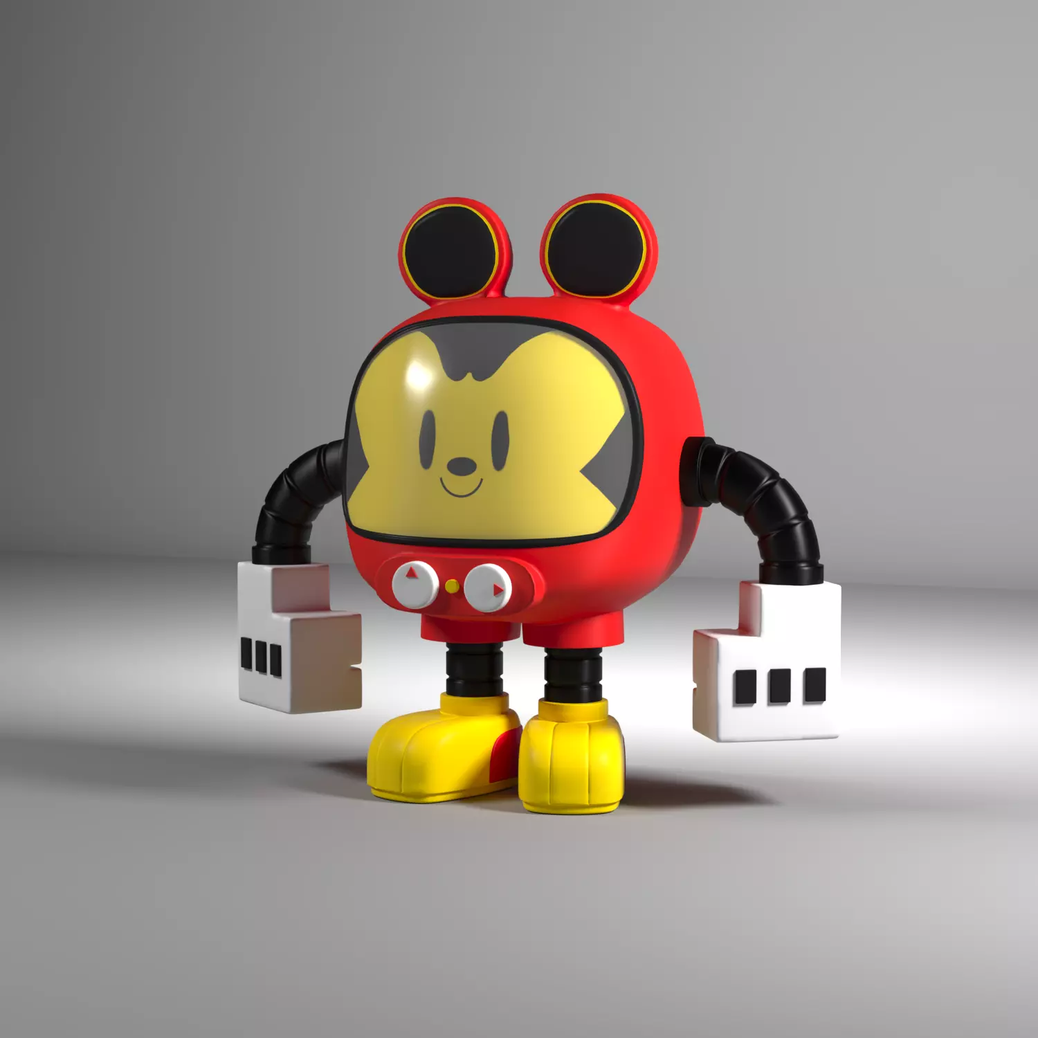 Mickey Mouse Vinyl Figure Low-poly 3D model_0