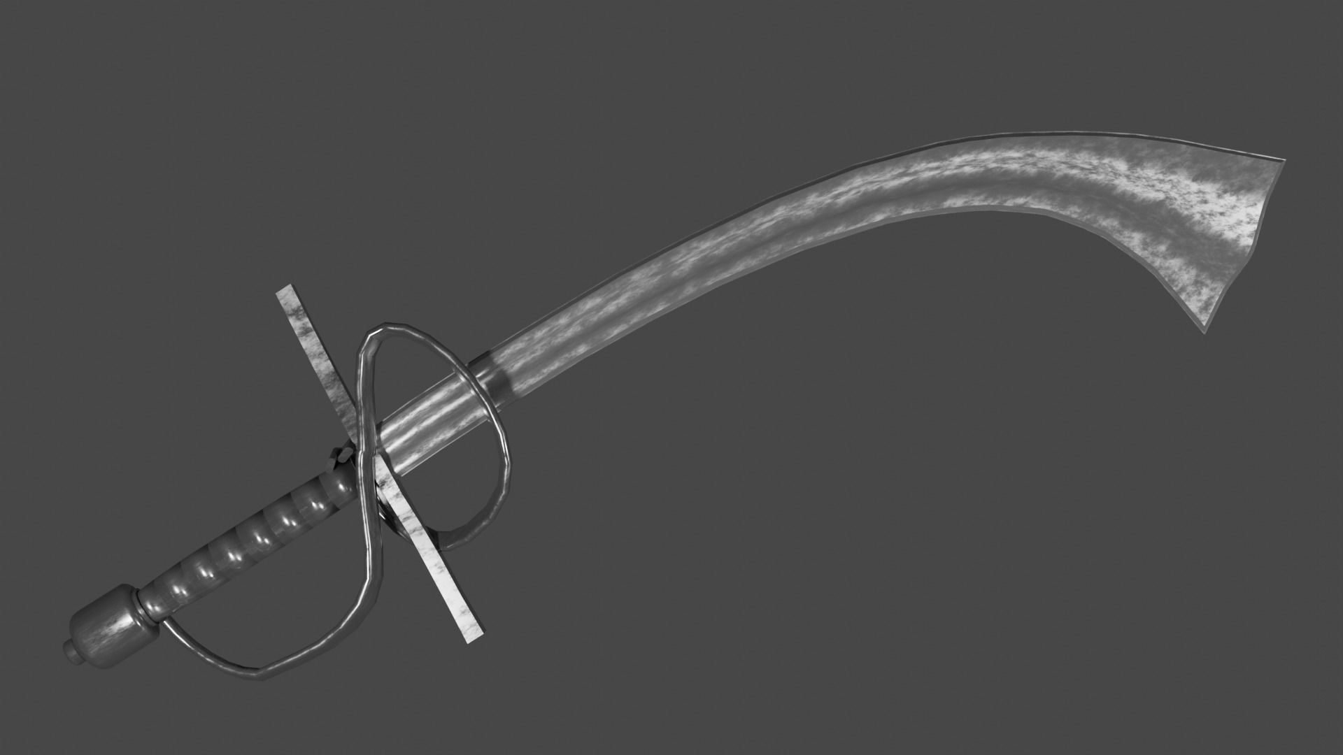 Khora sword with Flamberge handle Low-poly 3D model_3