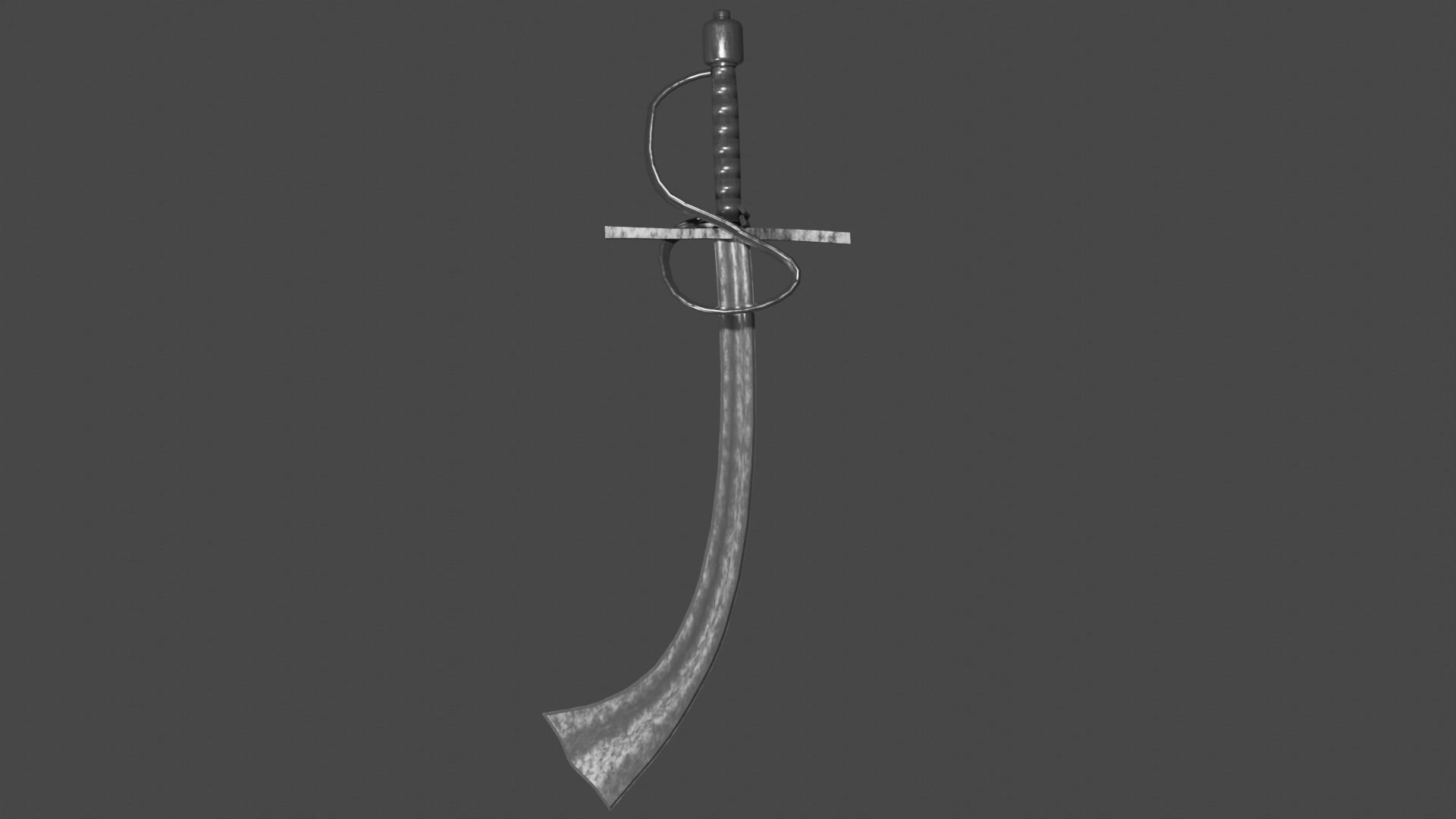 Khora sword with Flamberge handle Low-poly 3D model_6