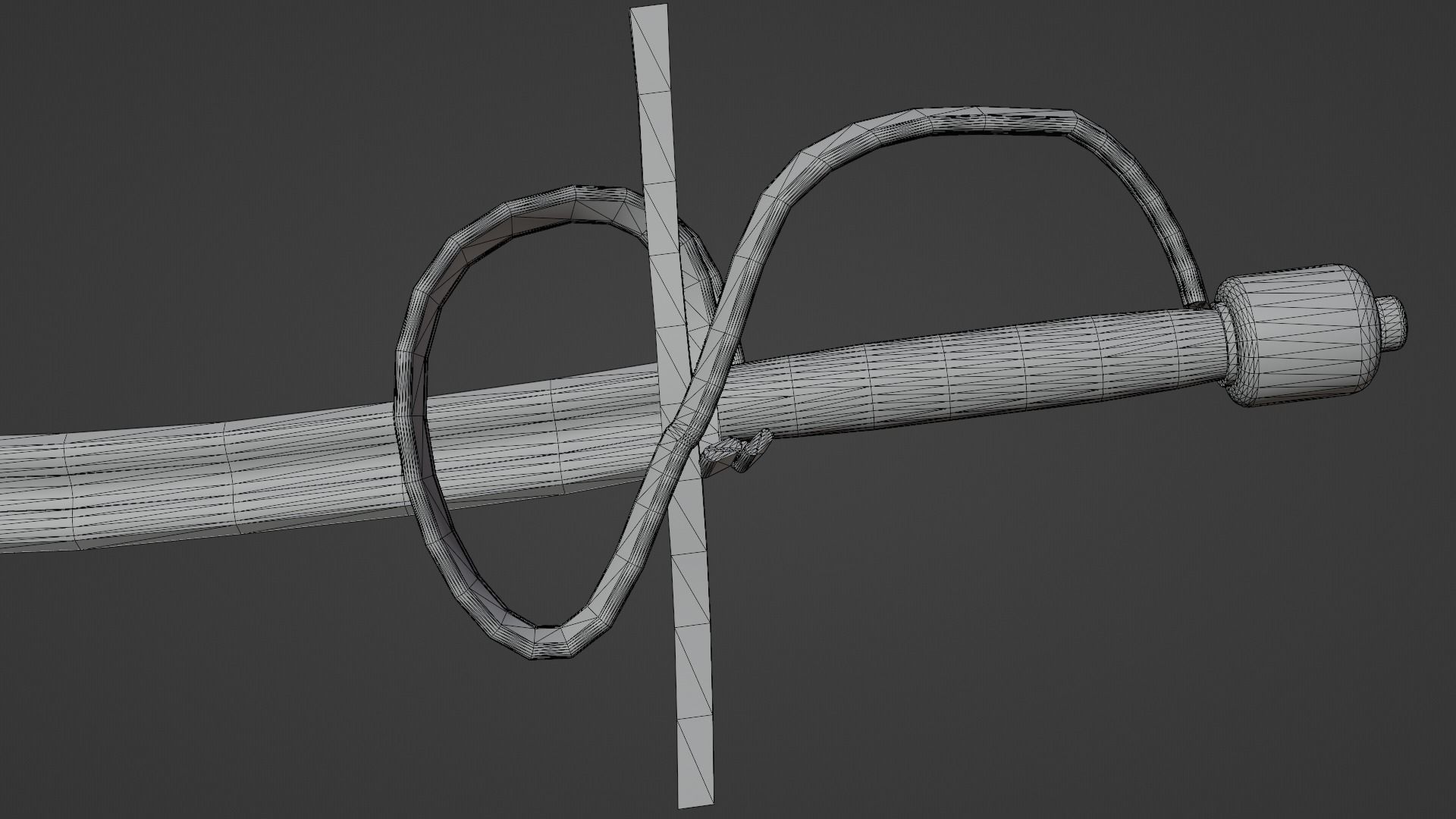 Khora sword with Flamberge handle Low-poly 3D model_15