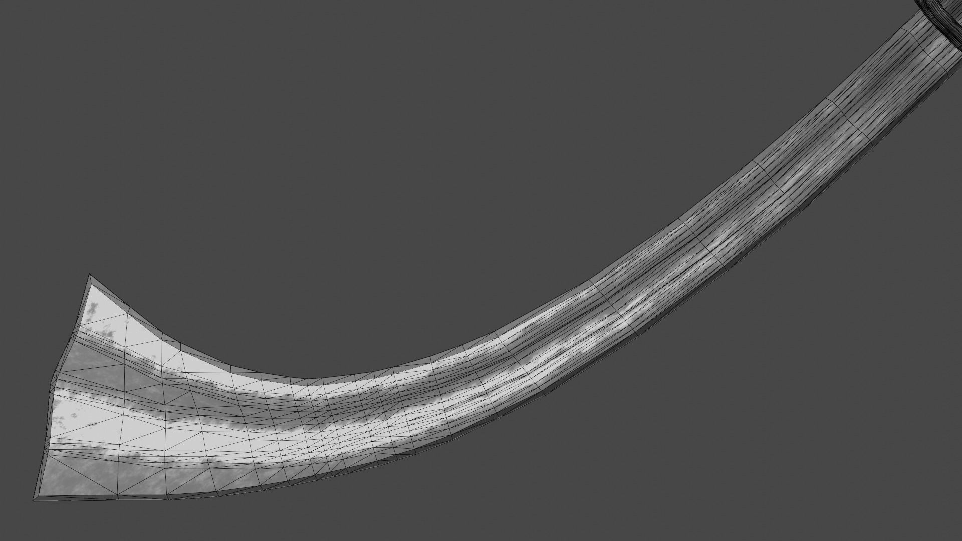 Khora sword with Flamberge handle Low-poly 3D model_12