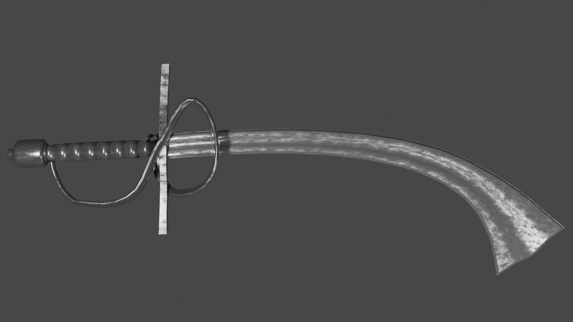 Khora sword with Flamberge handle Low-poly 3D model_4