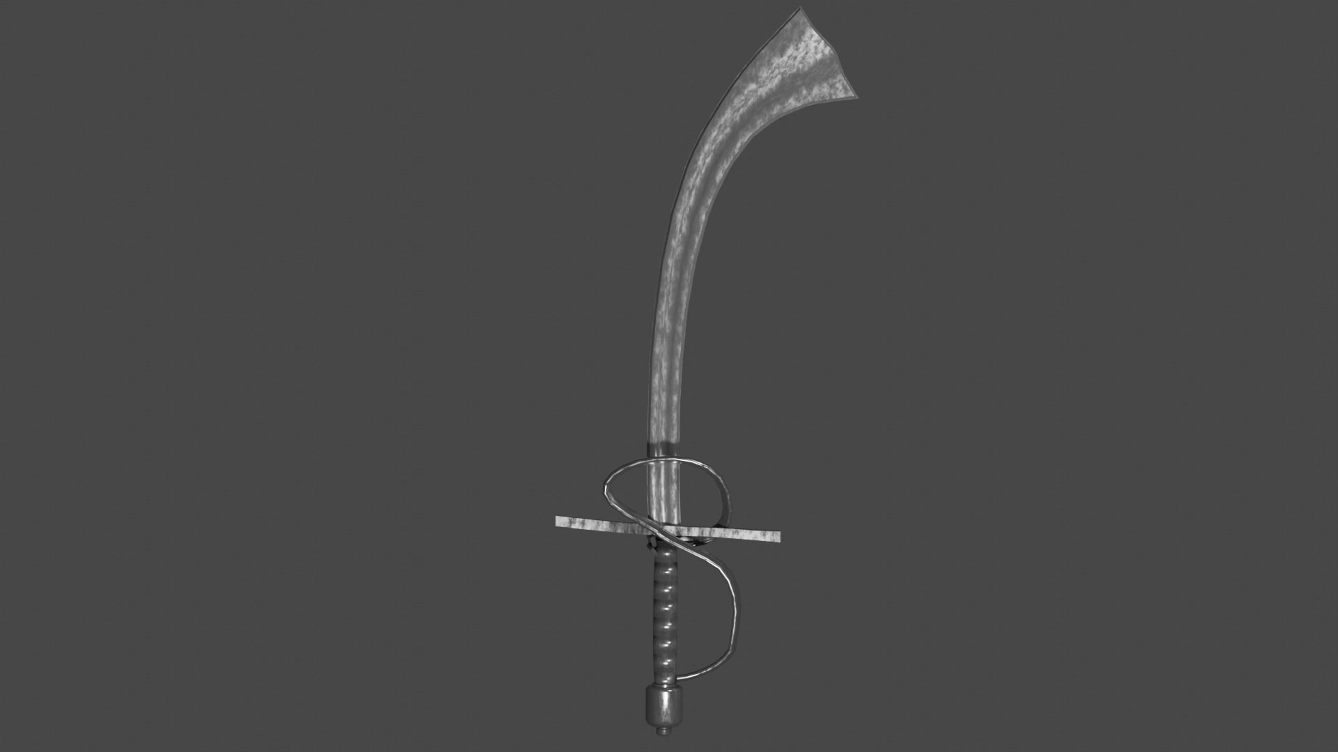 Khora sword with Flamberge handle Low-poly 3D model_7