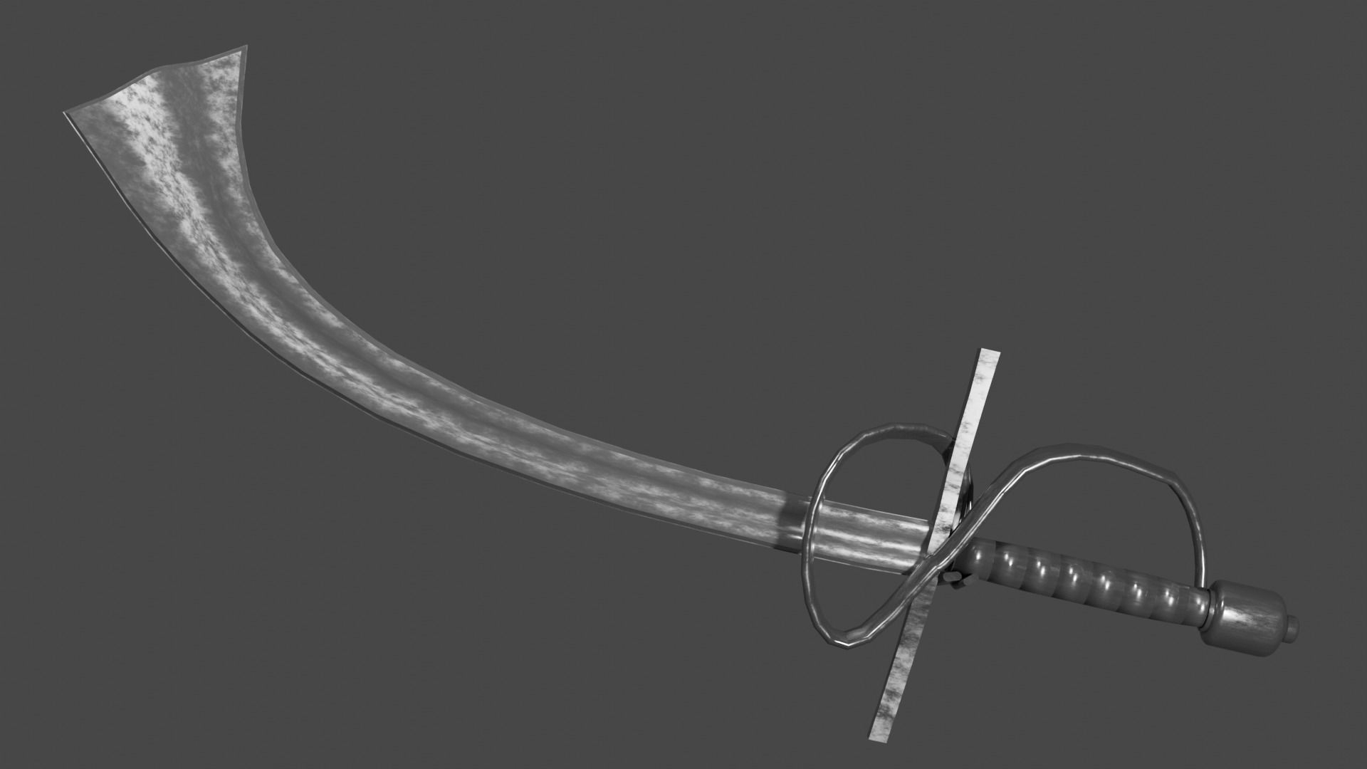 Khora sword with Flamberge handle Low-poly 3D model_2