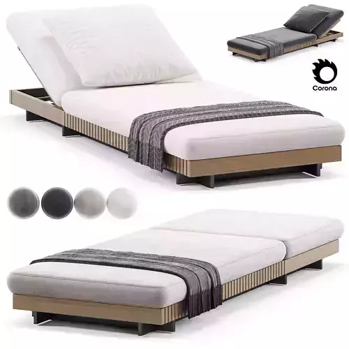  Caicos Teak Chaise 3D model