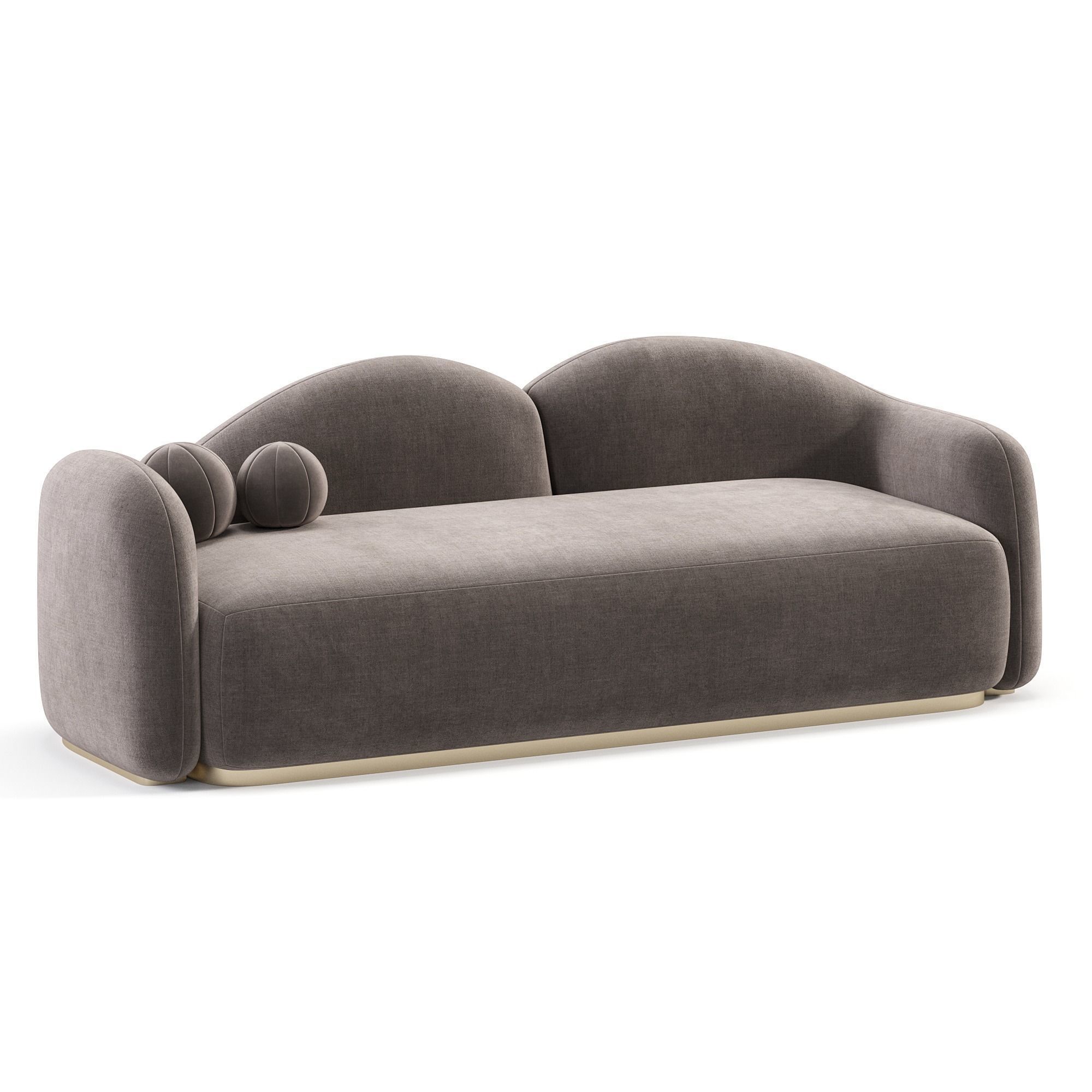 Fluffy Clouds Curved Sofa 3D model_7