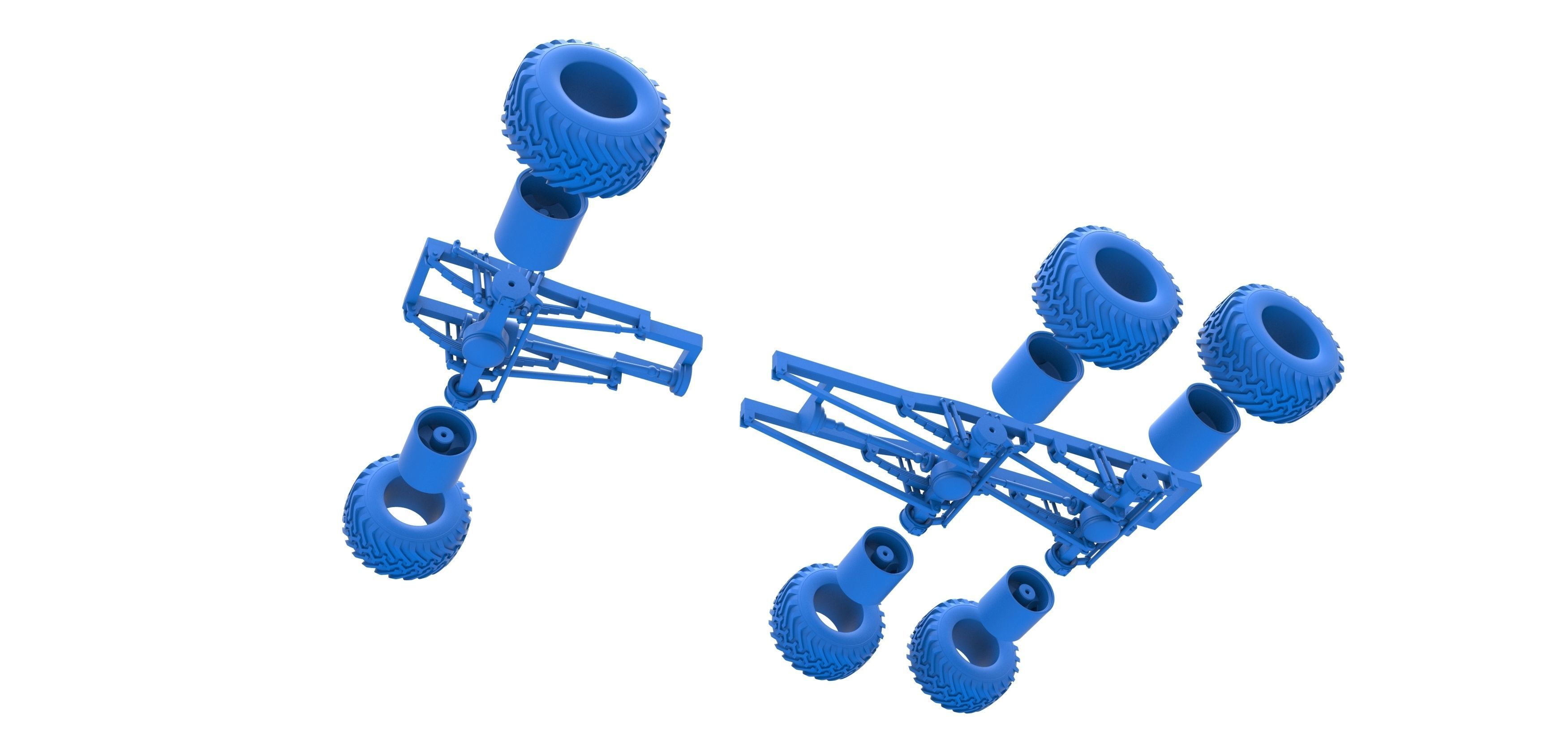 Chassis of 6x6 Monster Truck Version 1 Scale 1 to 25 3D print model_31