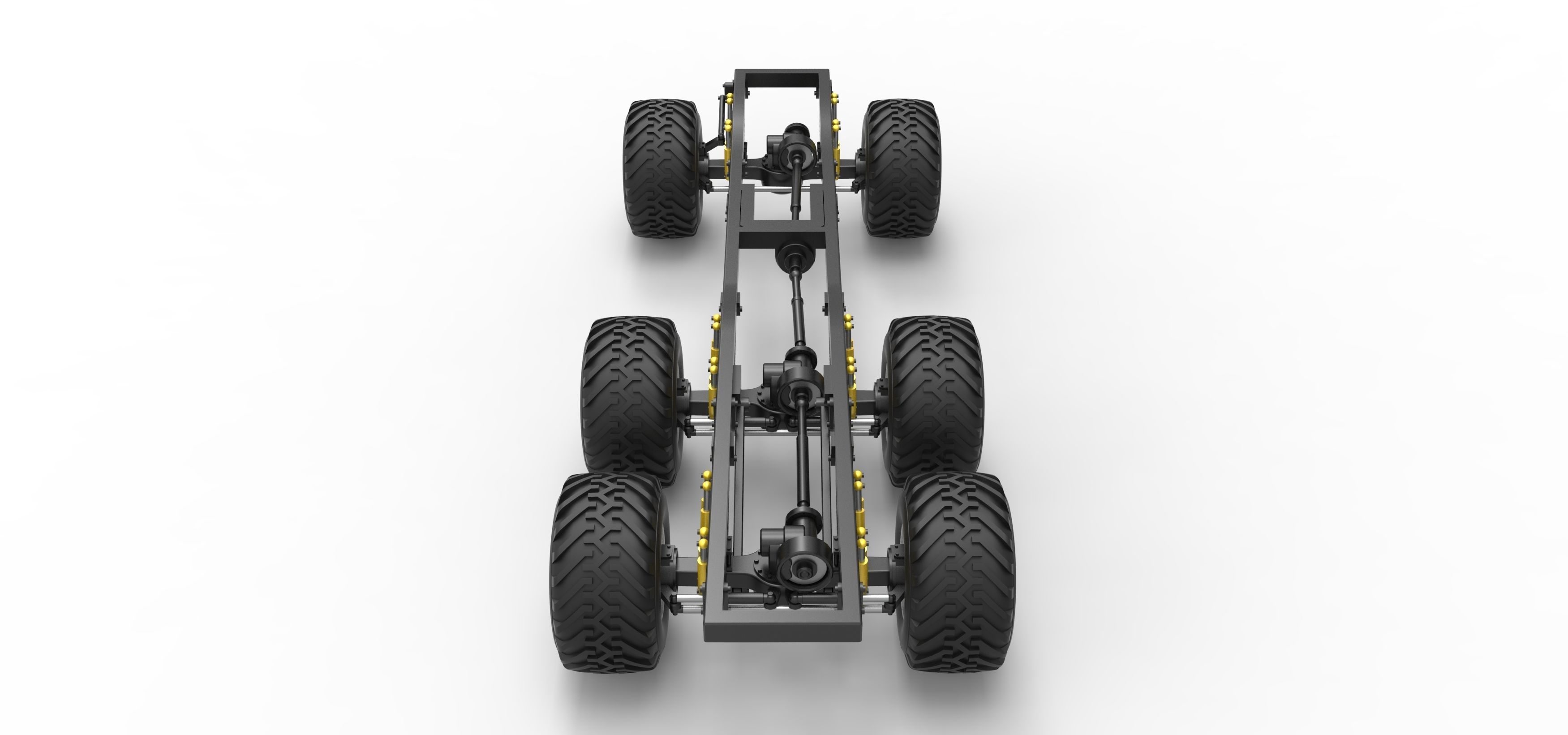 Chassis of 6x6 Monster Truck Version 1 Scale 1 to 25 3D print model_14