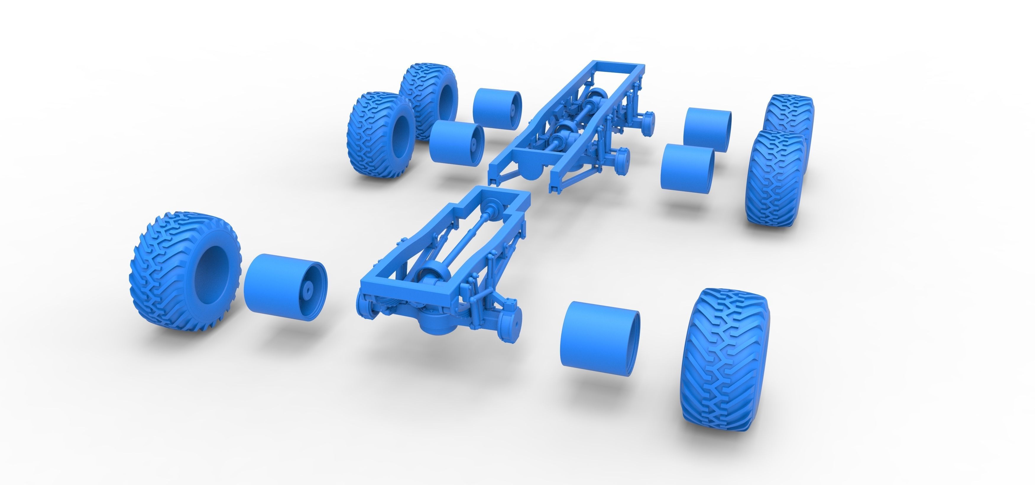 Chassis of 6x6 Monster Truck Version 1 Scale 1 to 25 3D print model_32
