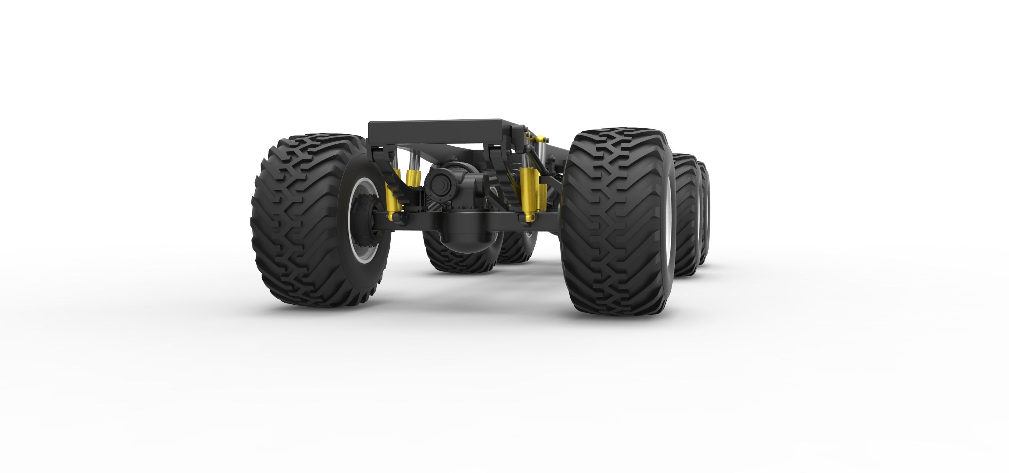 Chassis of 6x6 Monster Truck Version 1 Scale 1 to 25 3D print model_5