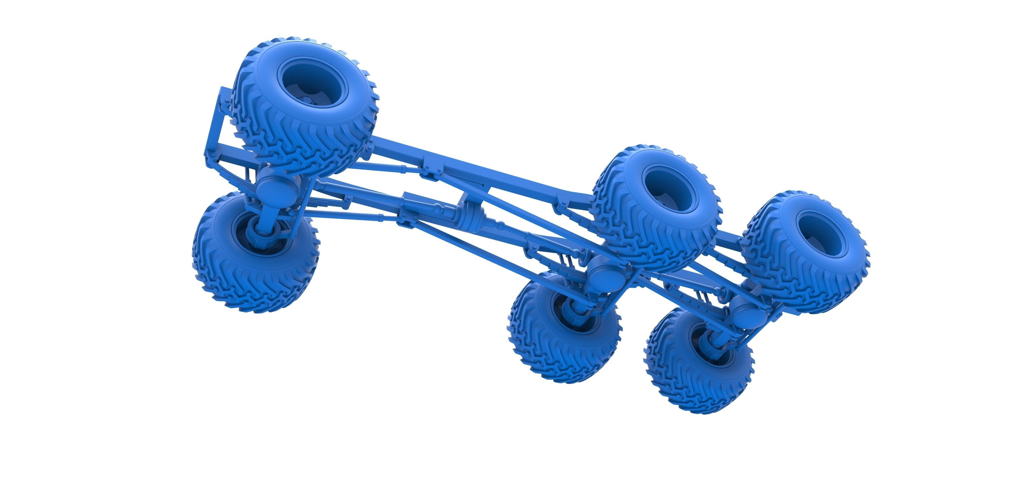 Chassis of 6x6 Monster Truck Version 1 Scale 1 to 25 3D print model_17