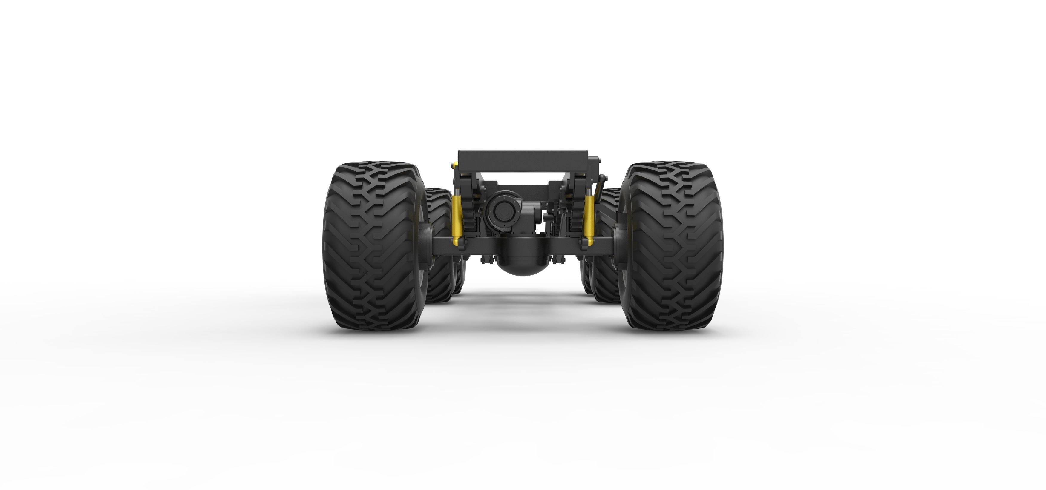 Chassis of 6x6 Monster Truck Version 1 Scale 1 to 25 3D print model_6