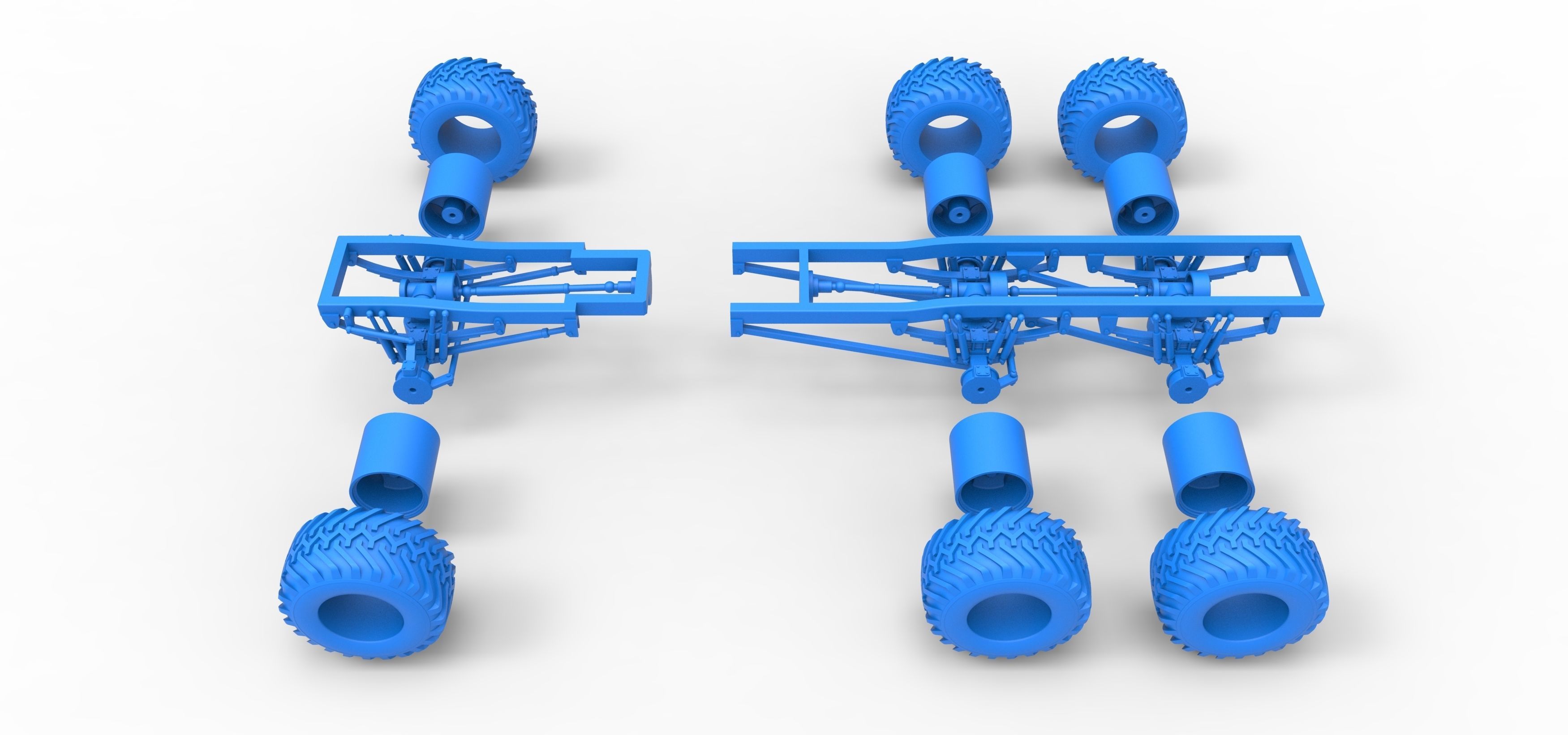Chassis of 6x6 Monster Truck Version 1 Scale 1 to 25 3D print model_33