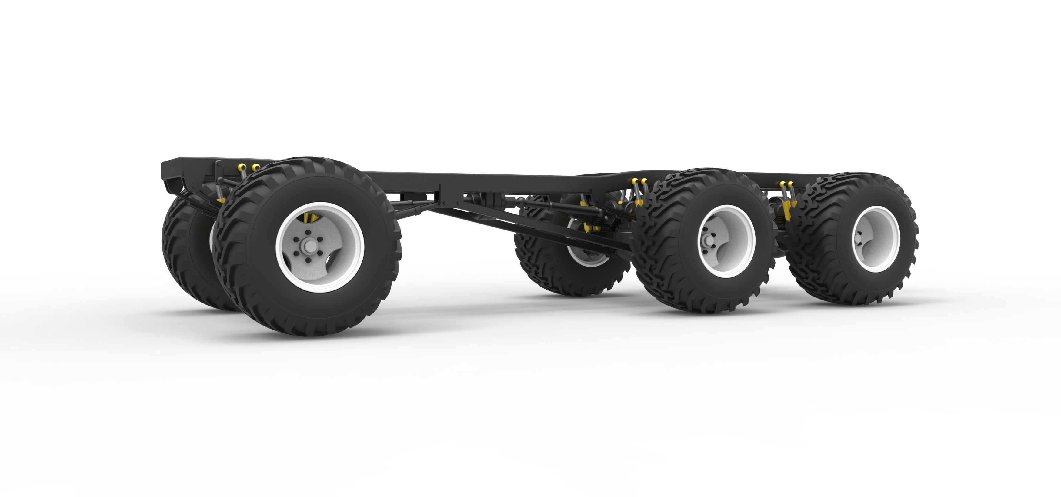 Chassis of 6x6 Monster Truck Version 1 Scale 1 to 25 3D print model_1