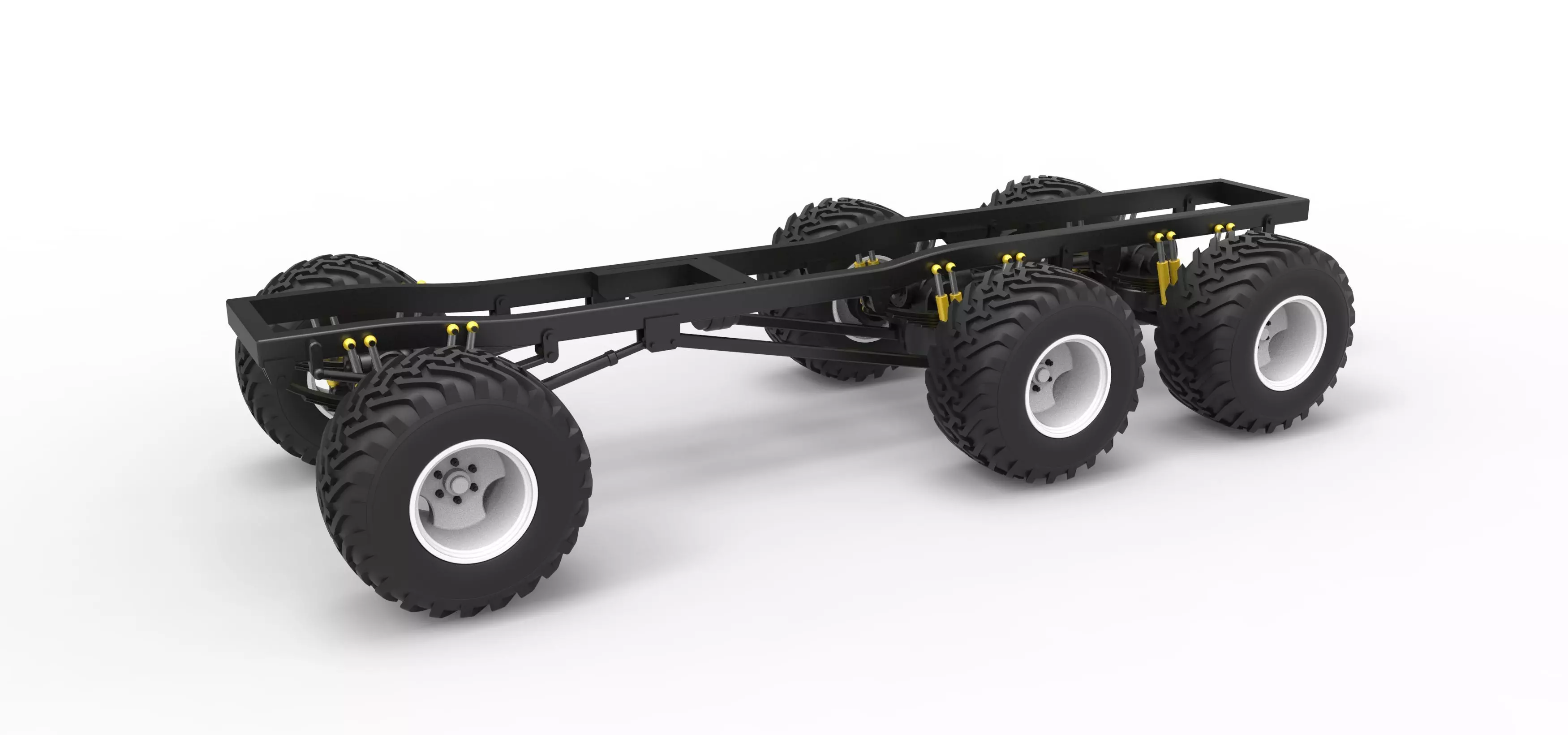 Chassis of 6x6 Monster Truck Version 1 Scale 1 to 25 3D print model_0