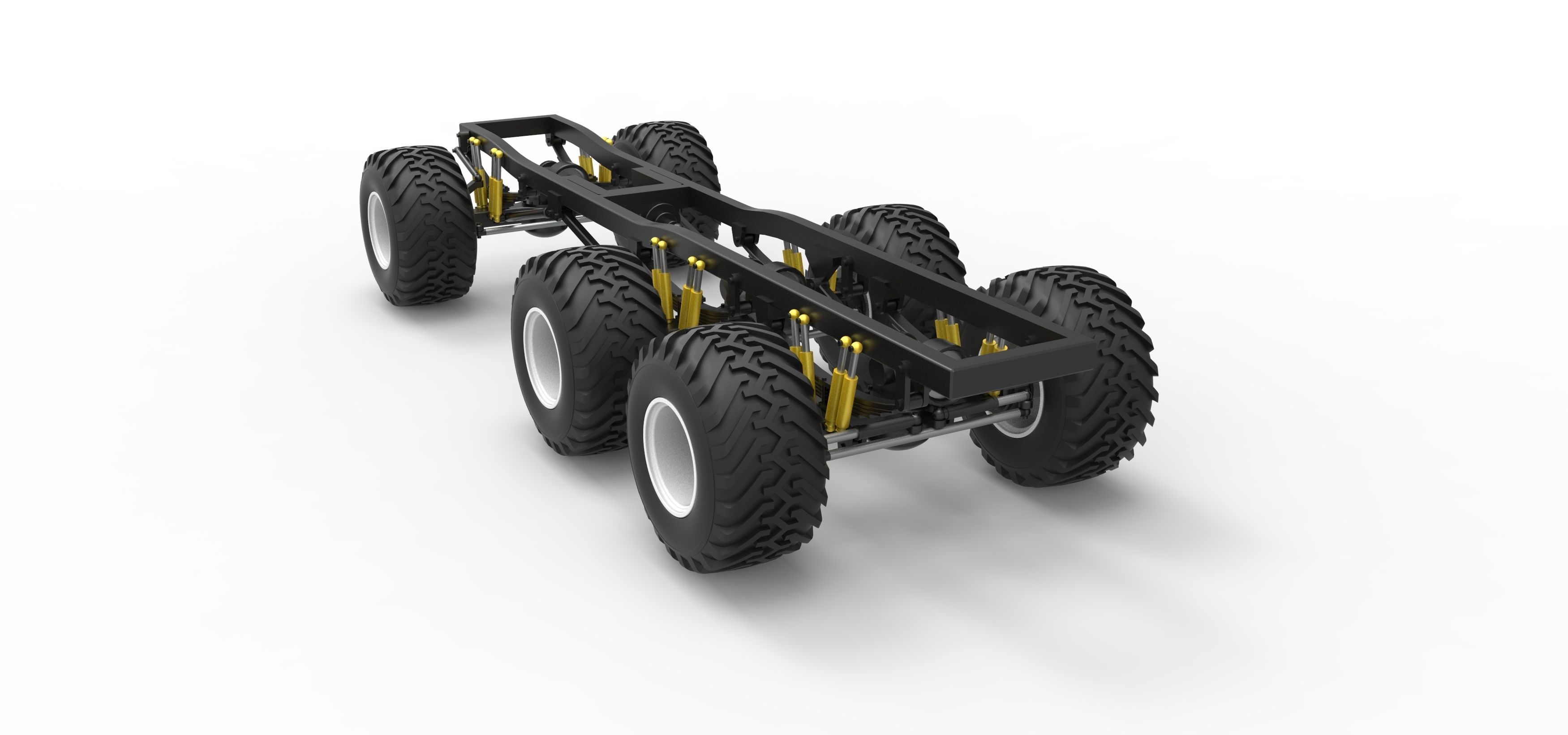 Chassis of 6x6 Monster Truck Version 1 Scale 1 to 25 3D print model_12