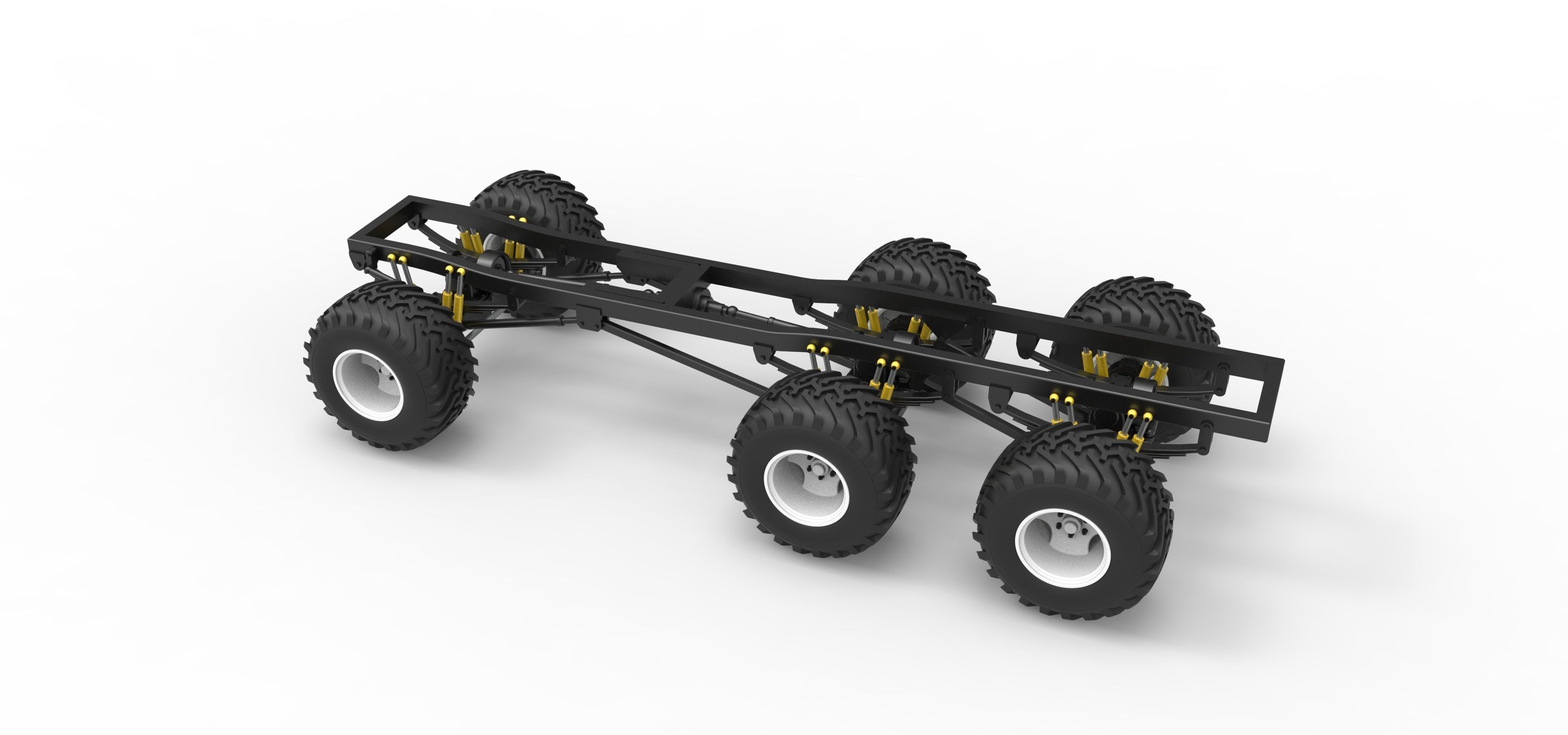Chassis of 6x6 Monster Truck Version 1 Scale 1 to 25 3D print model_11