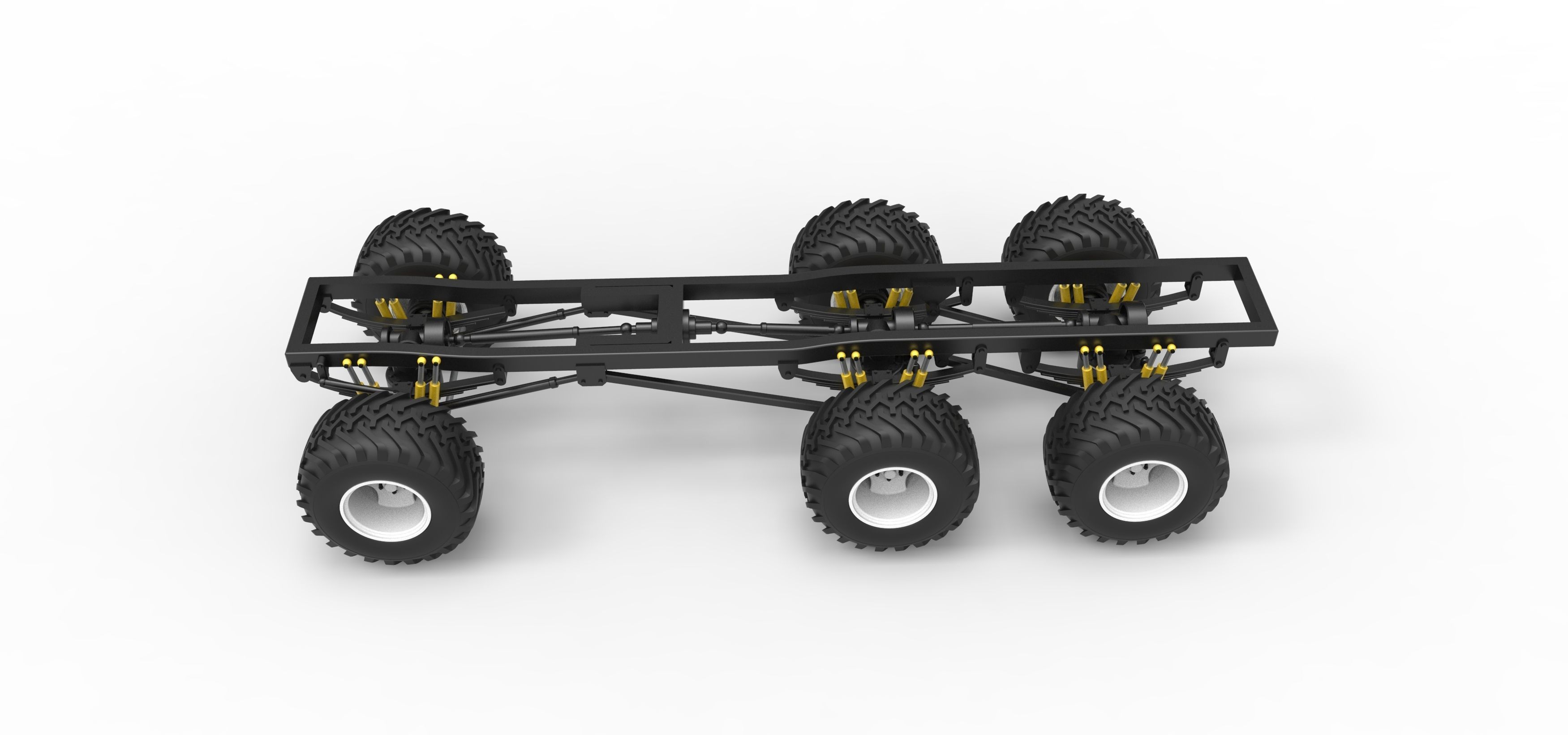 Chassis of 6x6 Monster Truck Version 1 Scale 1 to 25 3D print model_9