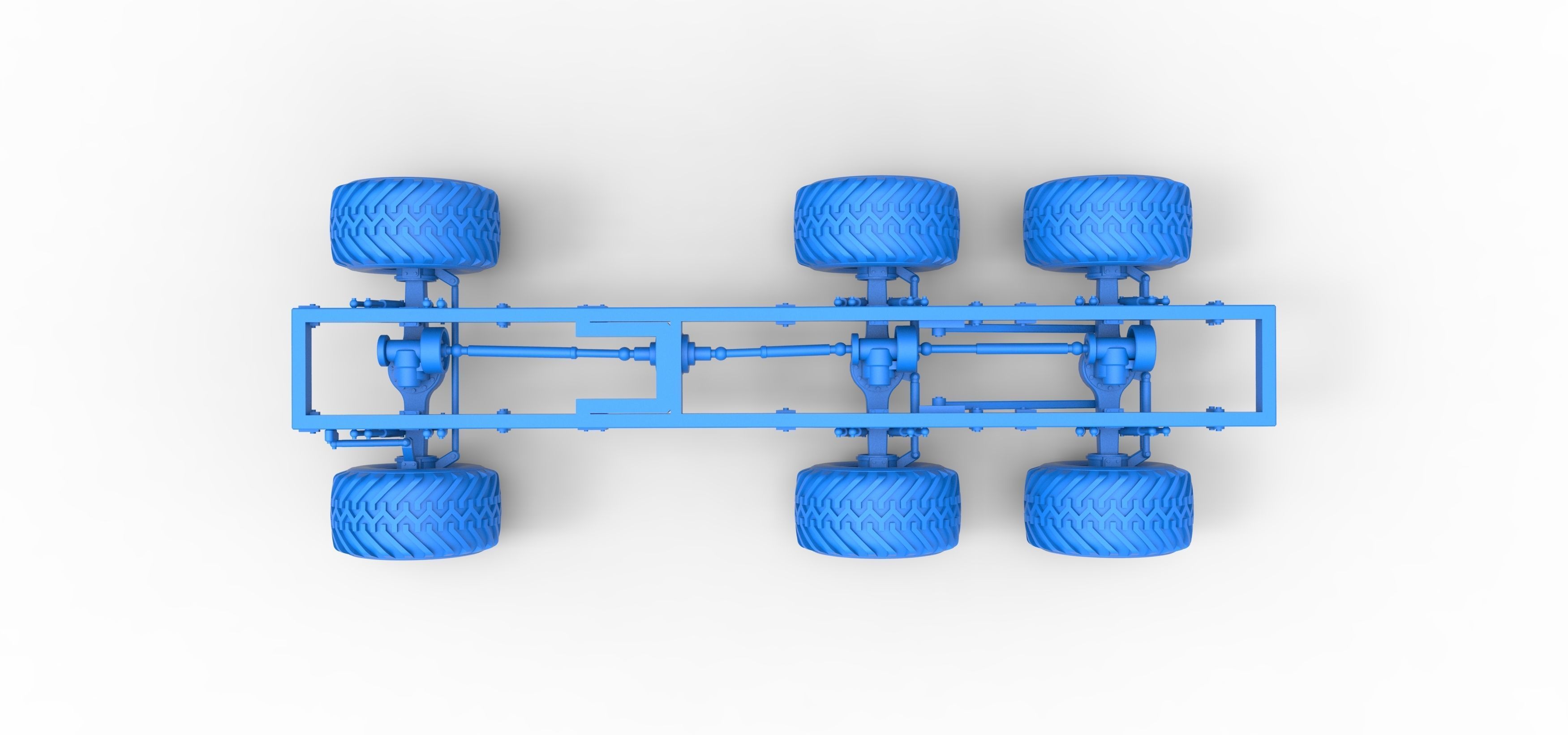 Chassis of 6x6 Monster Truck Version 1 Scale 1 to 25 3D print model_25