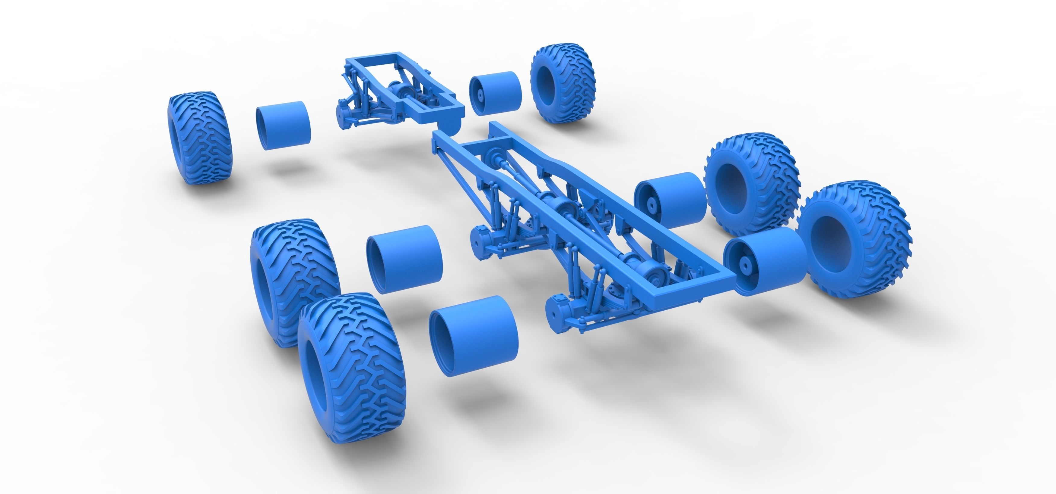 Chassis of 6x6 Monster Truck Version 1 Scale 1 to 25 3D print model_34