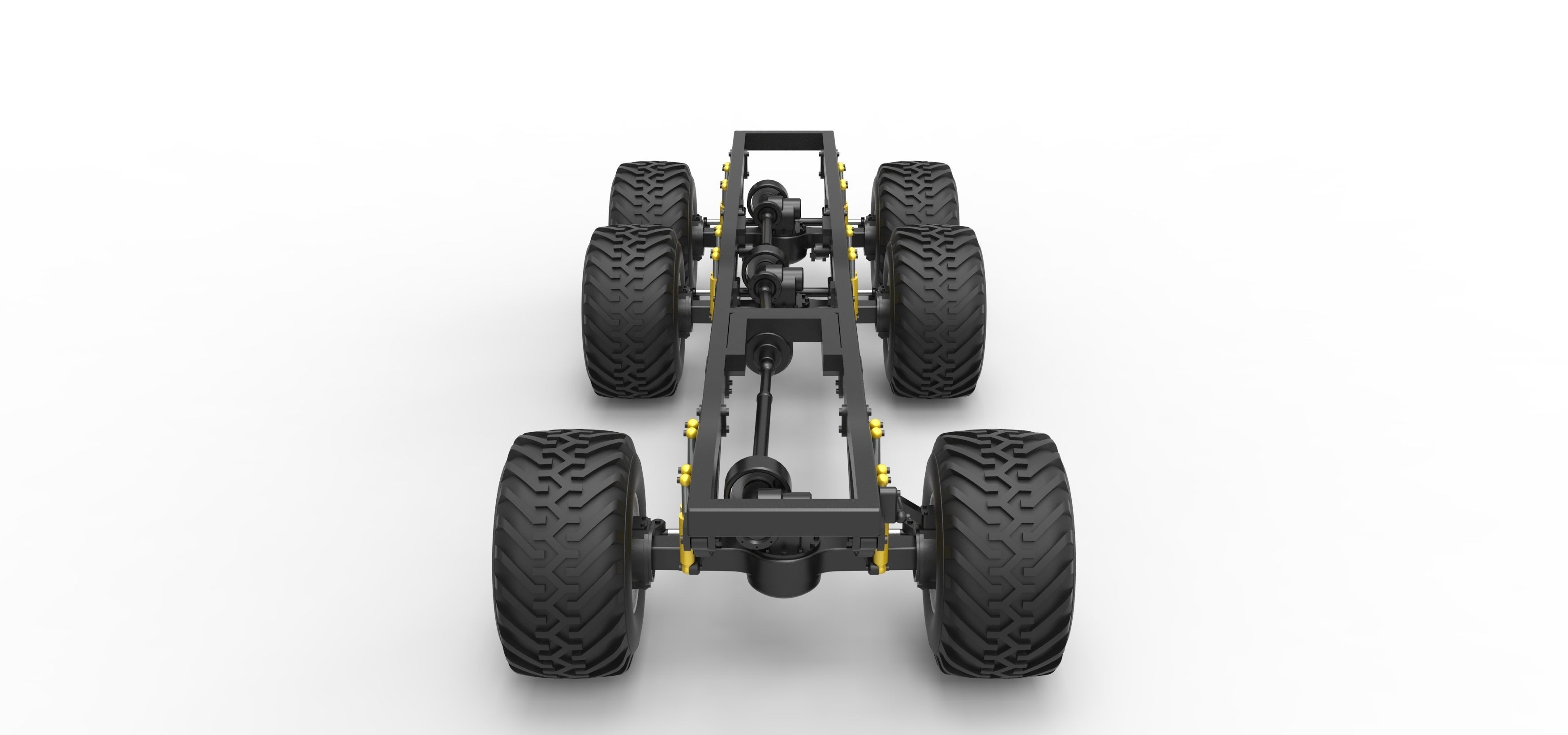 Chassis of 6x6 Monster Truck Version 1 Scale 1 to 25 3D print model_7