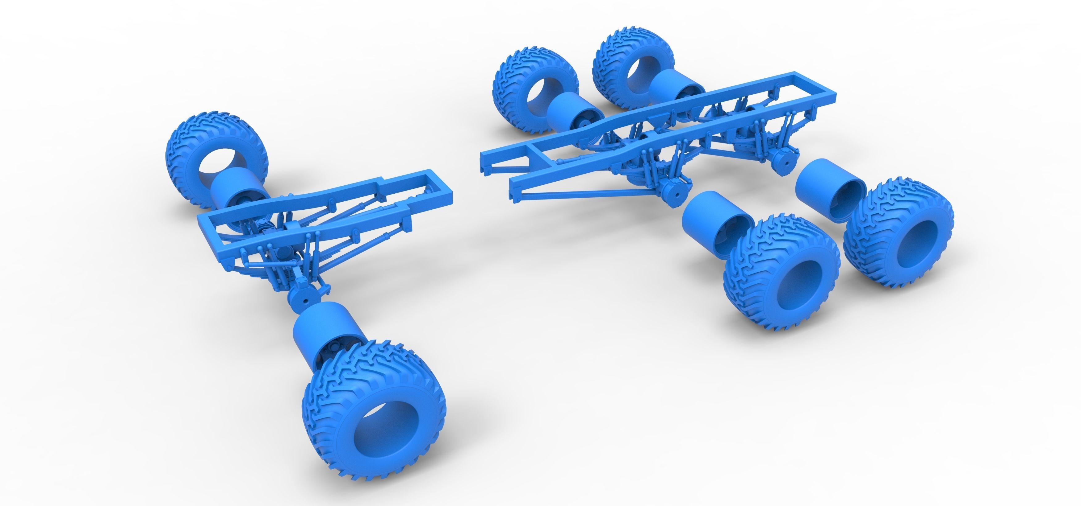 Chassis of 6x6 Monster Truck Version 1 Scale 1 to 25 3D print model_30