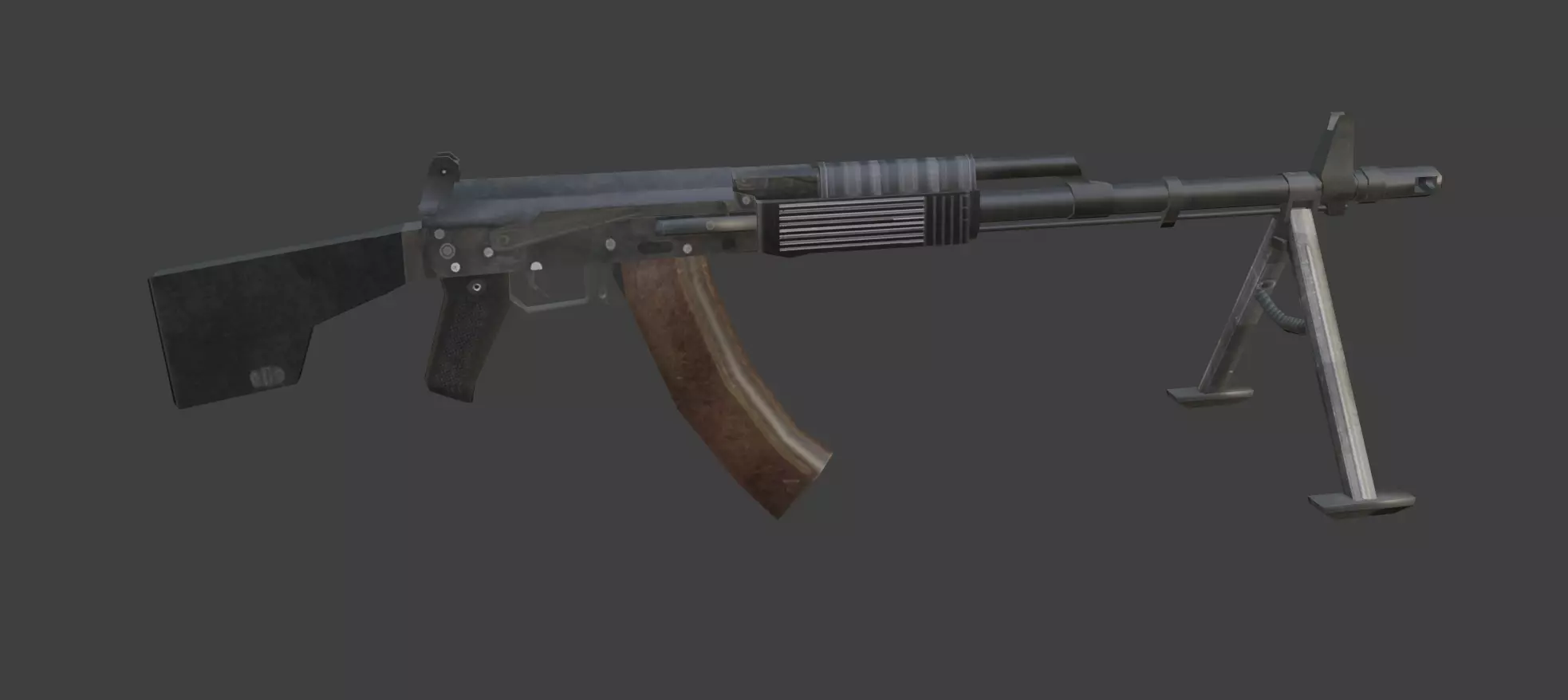 weapon rpk gun Low-poly 3D model