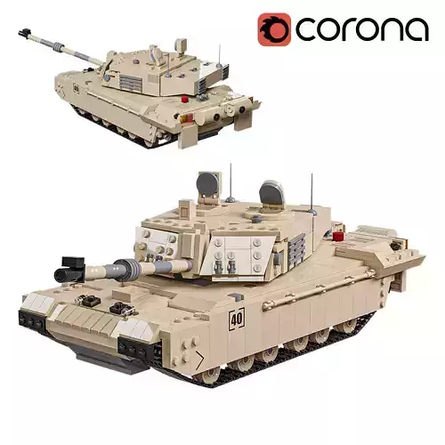Challenger 2 Lego Tank 3D model